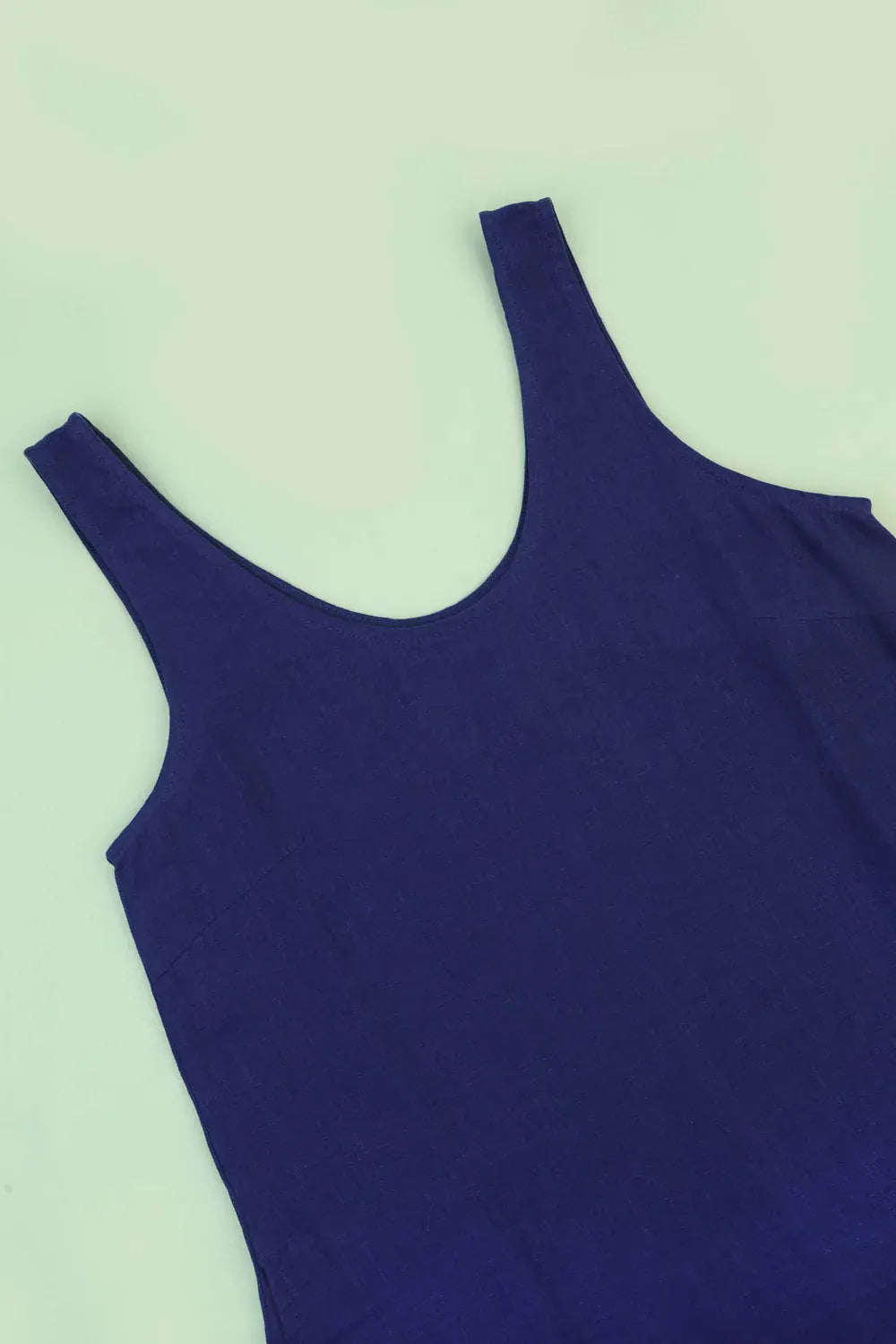 Basic Linen Shift Dress - Cobalt