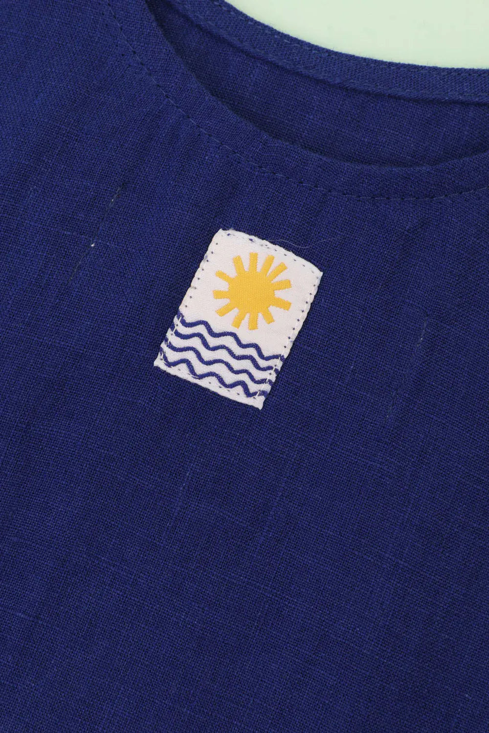 Basic Linen Shift Dress - Cobalt