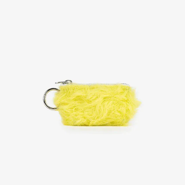 Faux Fur Pouch Bag Charm - Lime