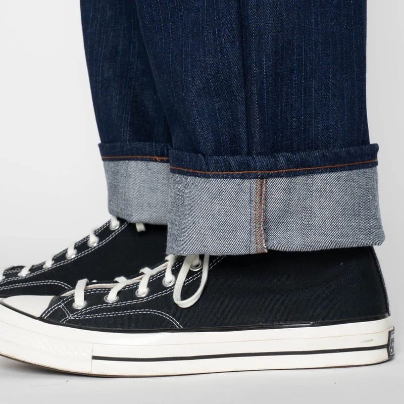 Pleated Trouser - Vertical Slub Denim
