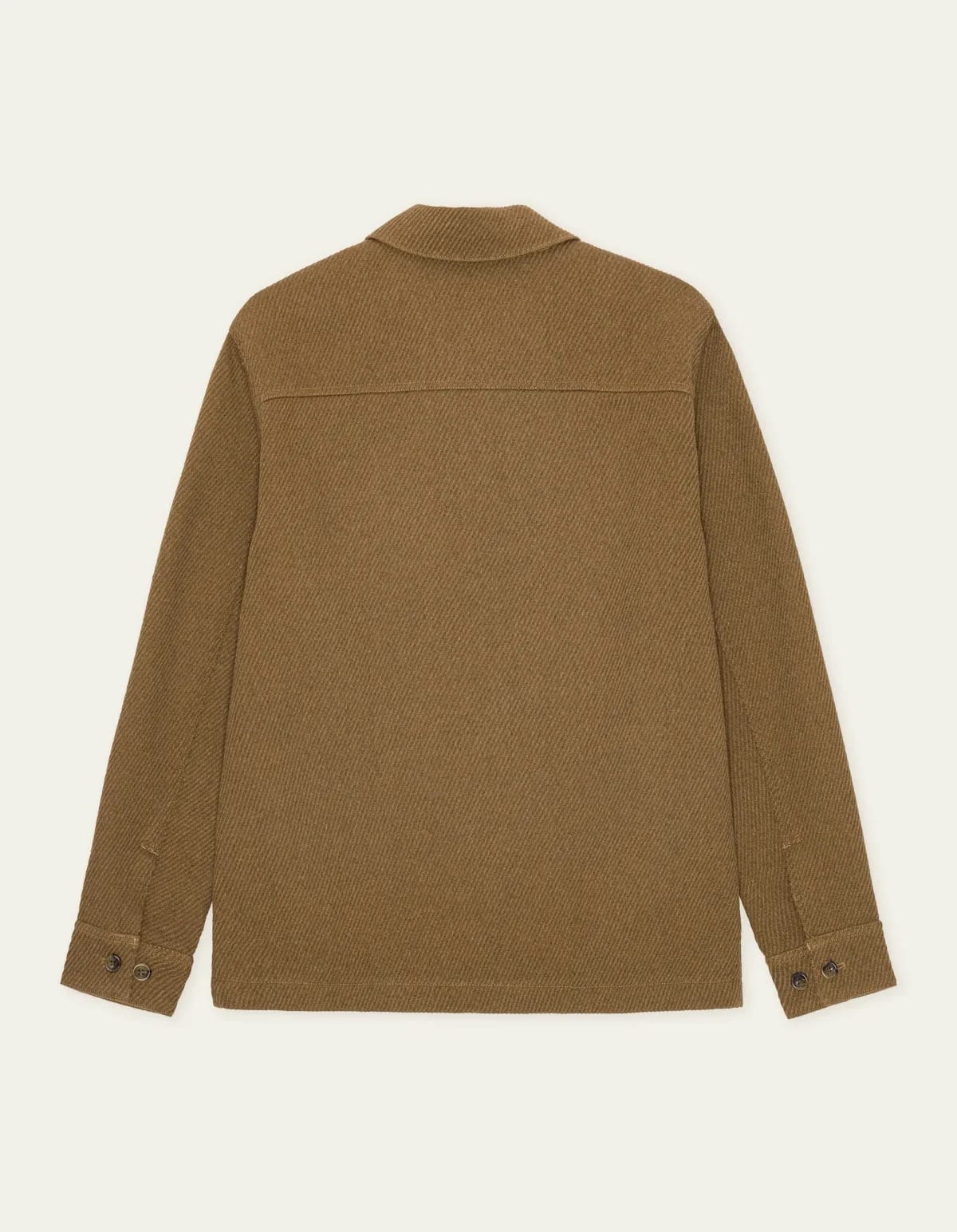 Twill Wool Overshirt - Rubber Brown