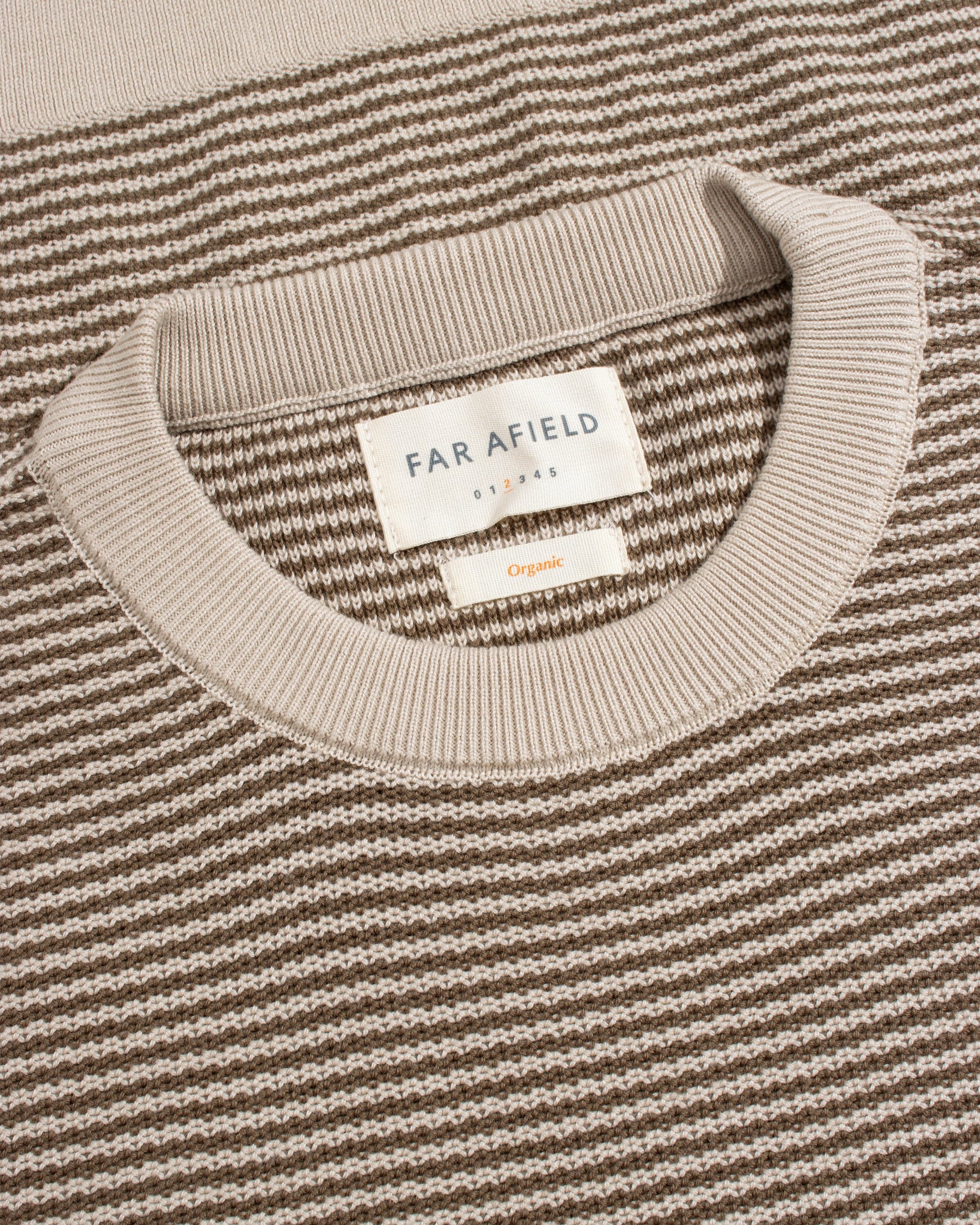 Newport Knitted Tee - Sand / Brown Stripe