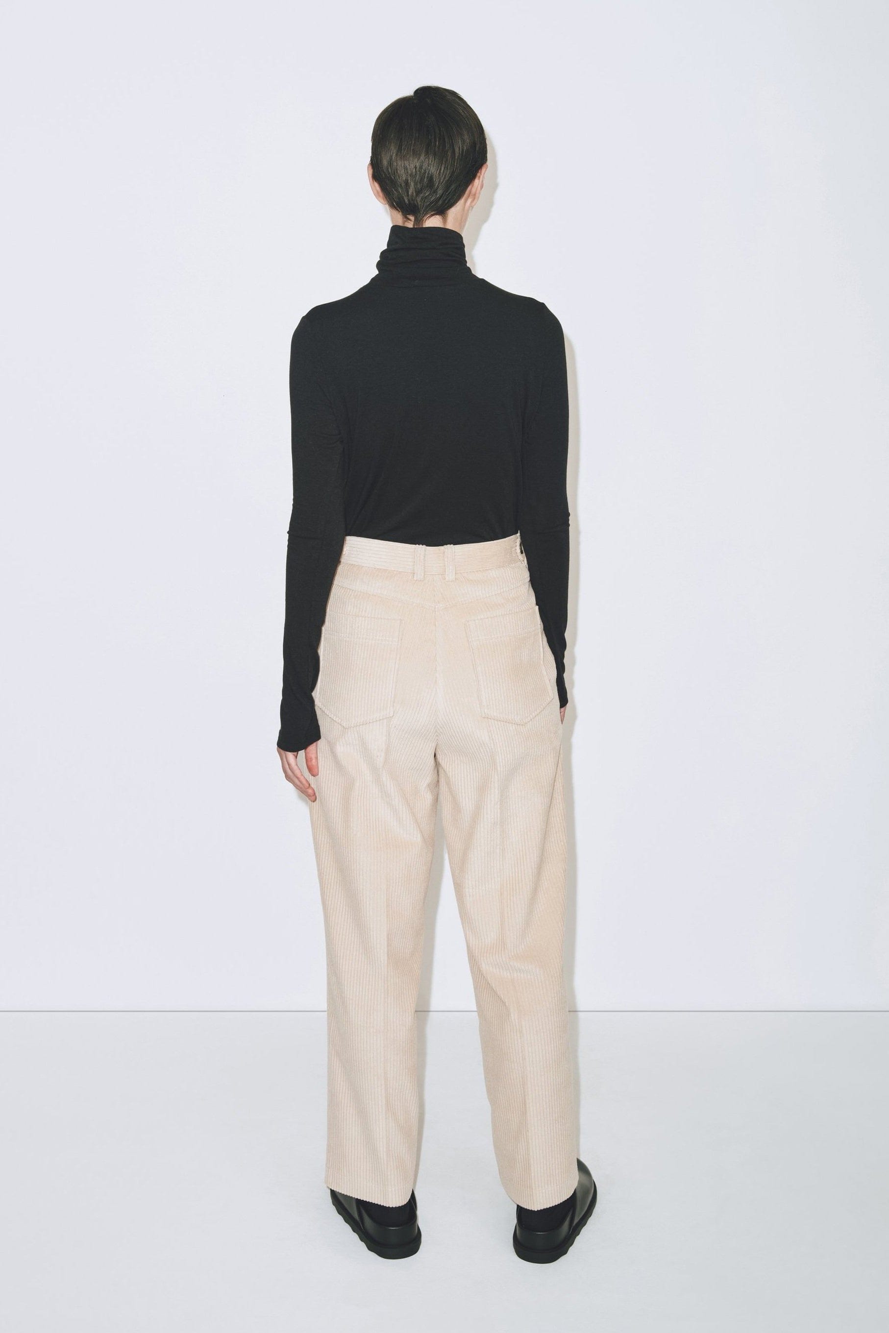 Roll Neck Jersey Top - Black