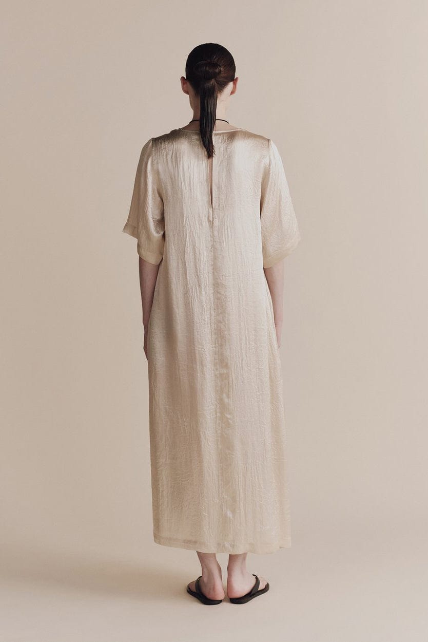 Satin Maxi Dress - Cream
