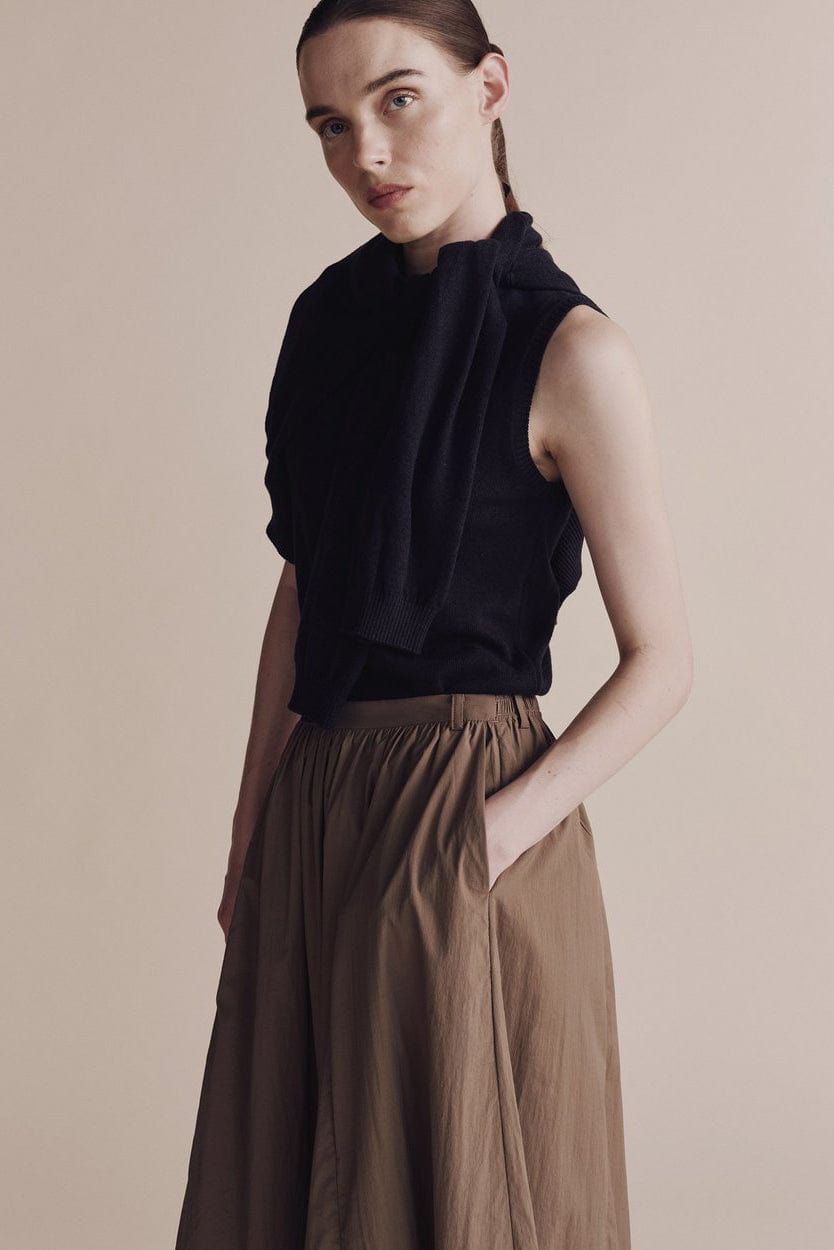Sleeveless Knit Top - Navy