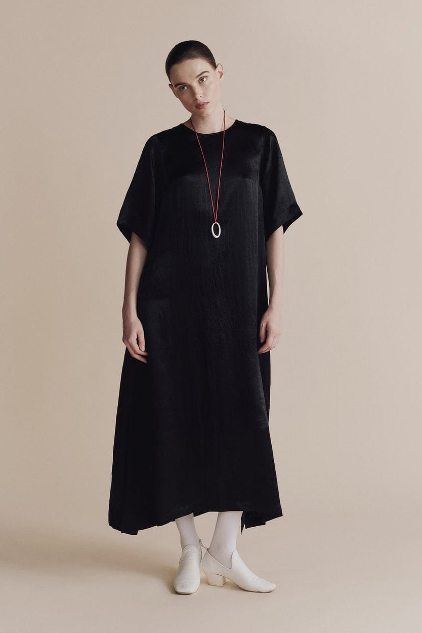 Satin Maxi Dress - Black