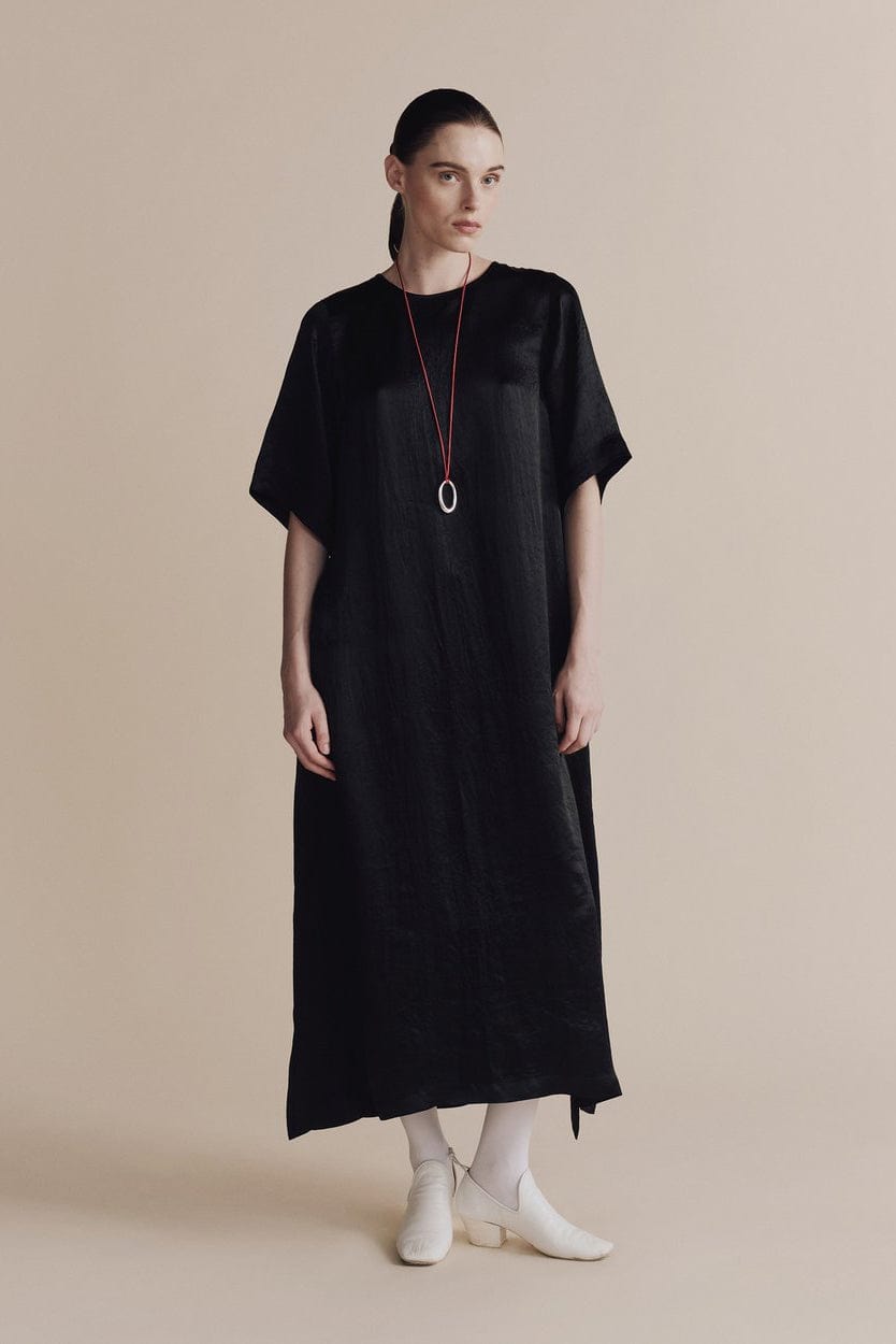 Satin Maxi Dress - Black