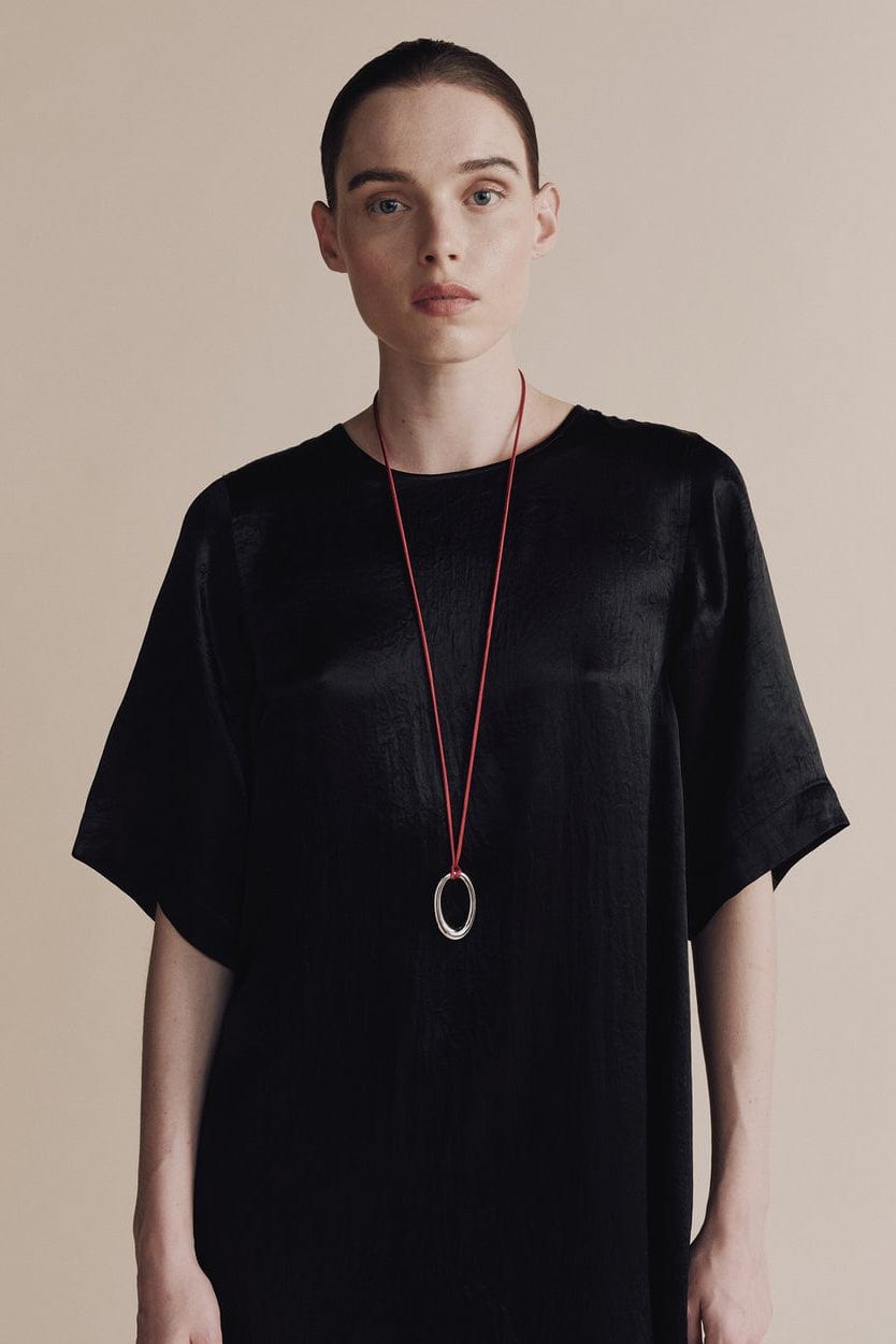 Satin Maxi Dress - Black