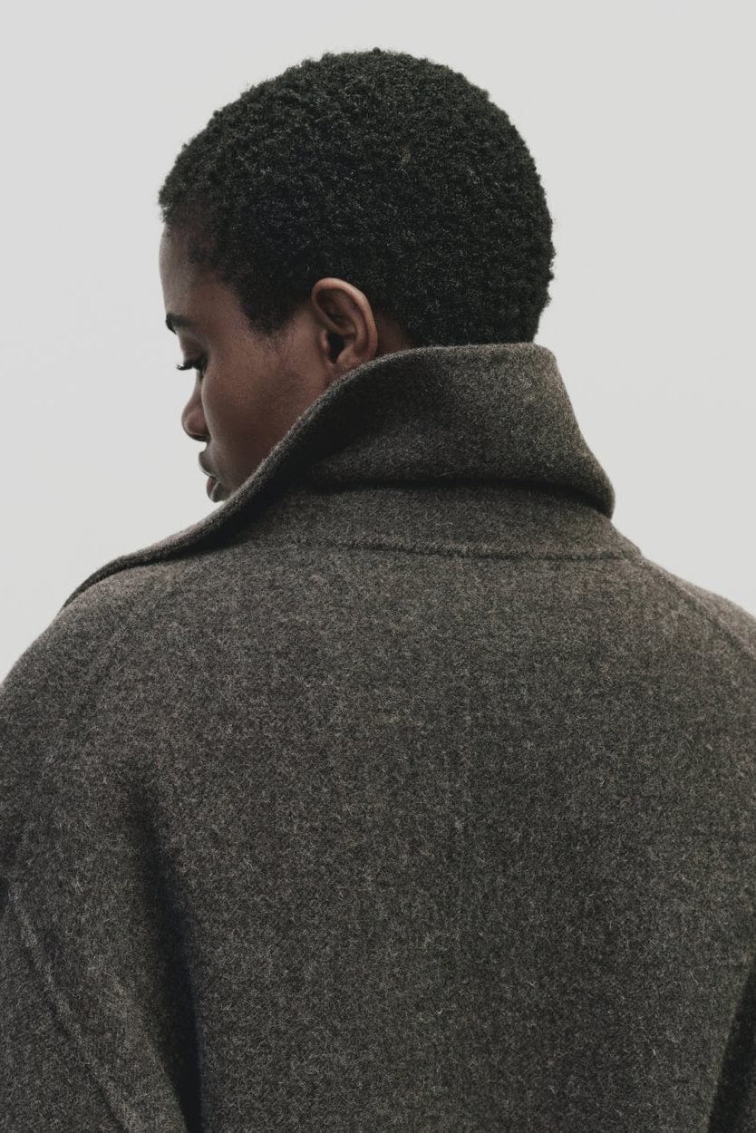 Handmade Belted Wool Coat - Brown