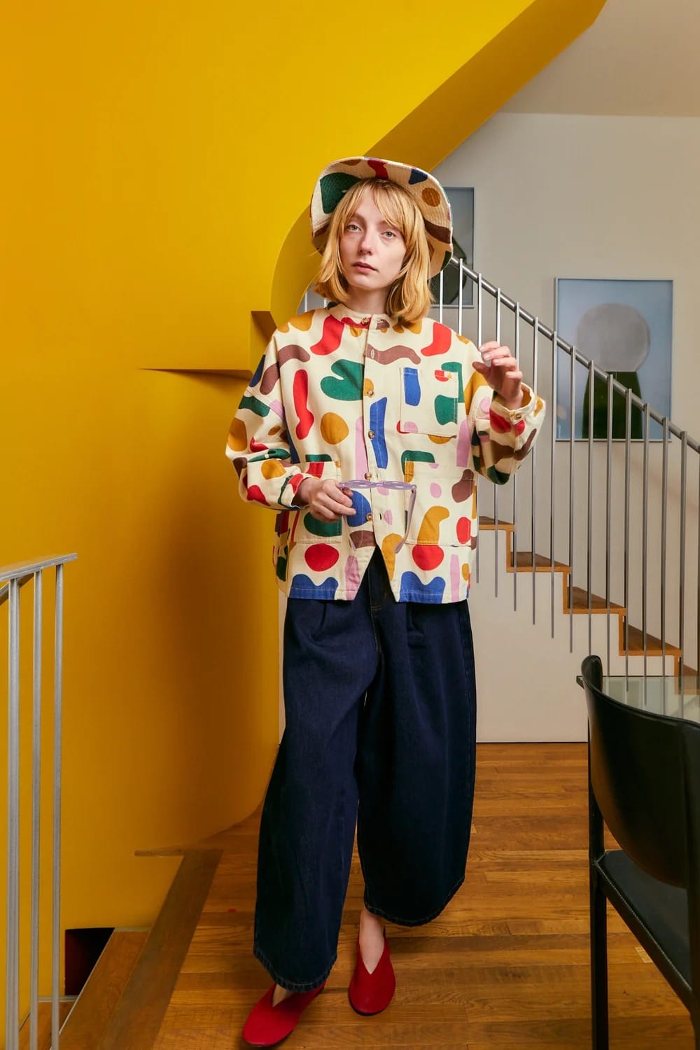 Oversized Chore Coat - Palette Print