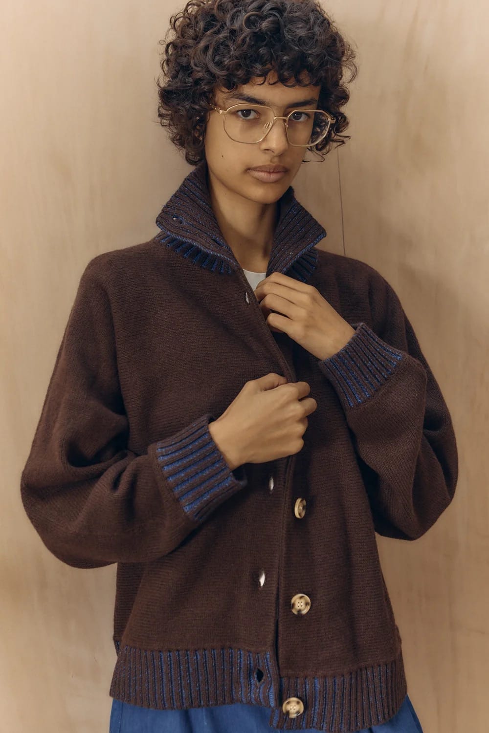 Holmes Knit - Chocolate/Cobalt