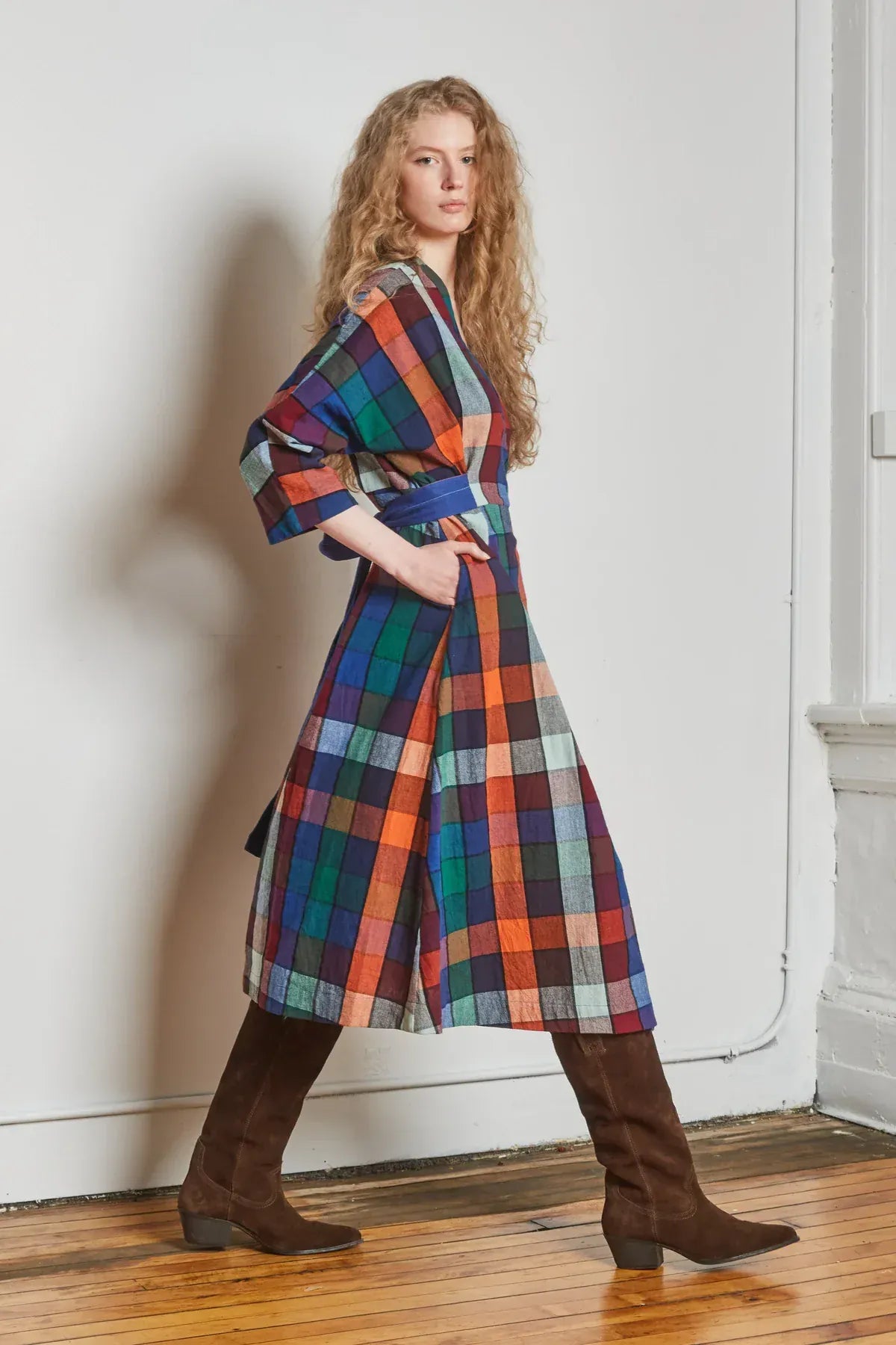 Nova Wrap Dress - Mosaic Chex