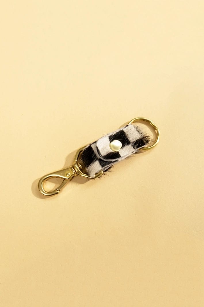 Keychain - Checkered Hair On Hide