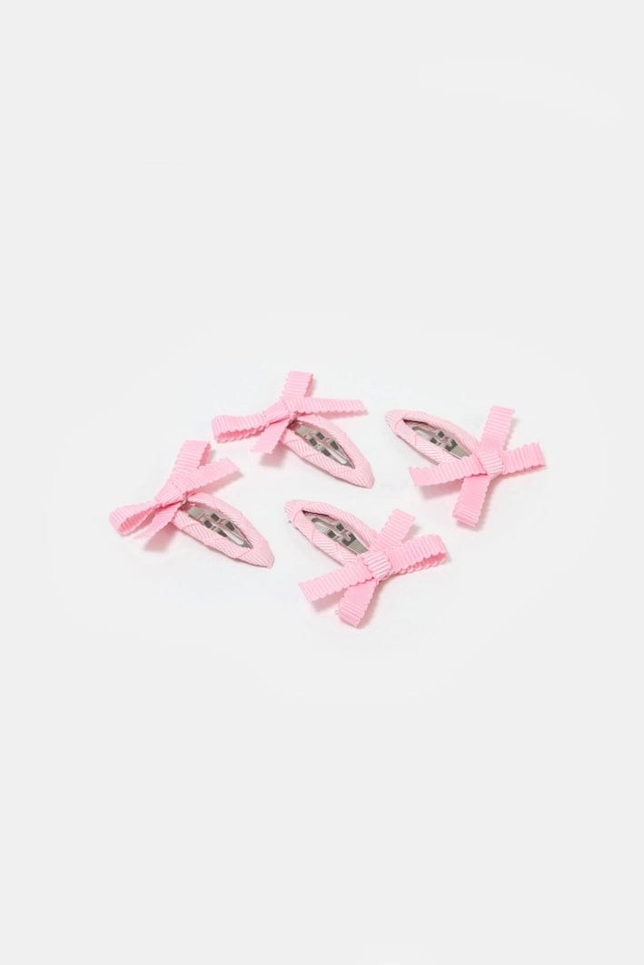Bow Snap Clips - Blush