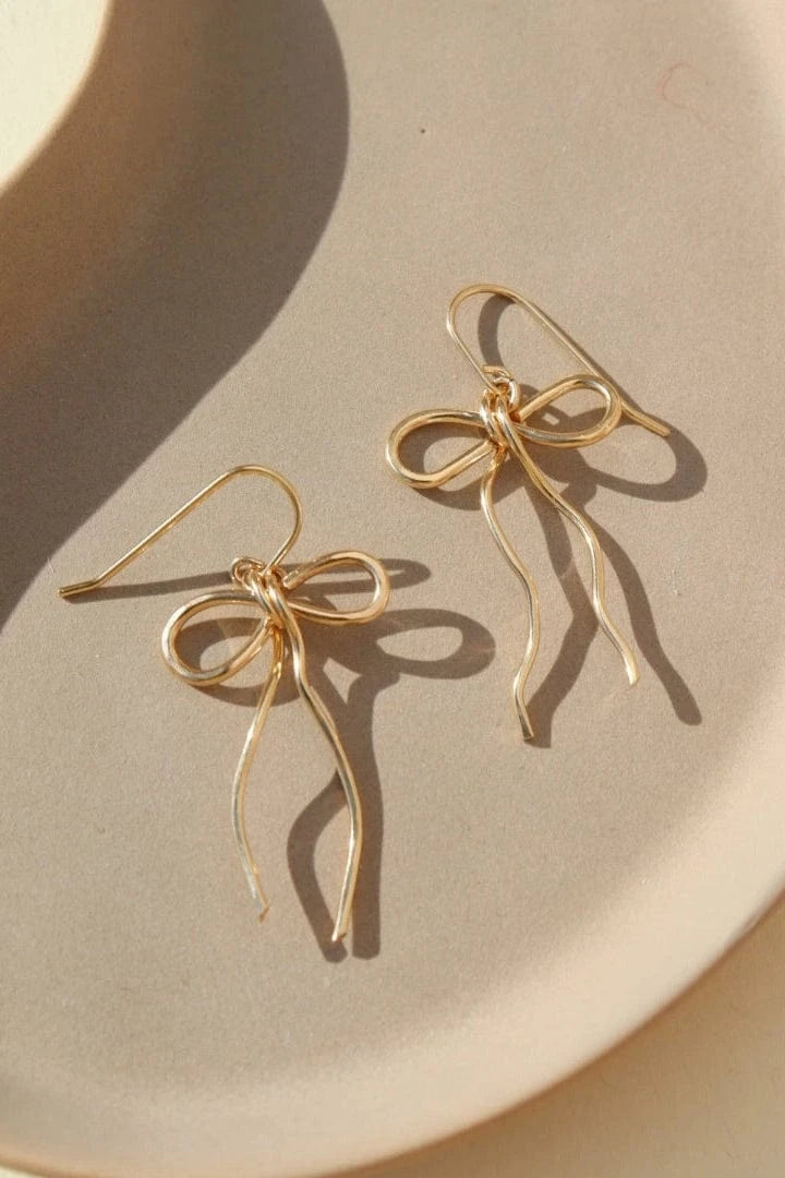 Coquette Bow Earrings - 14k Gold