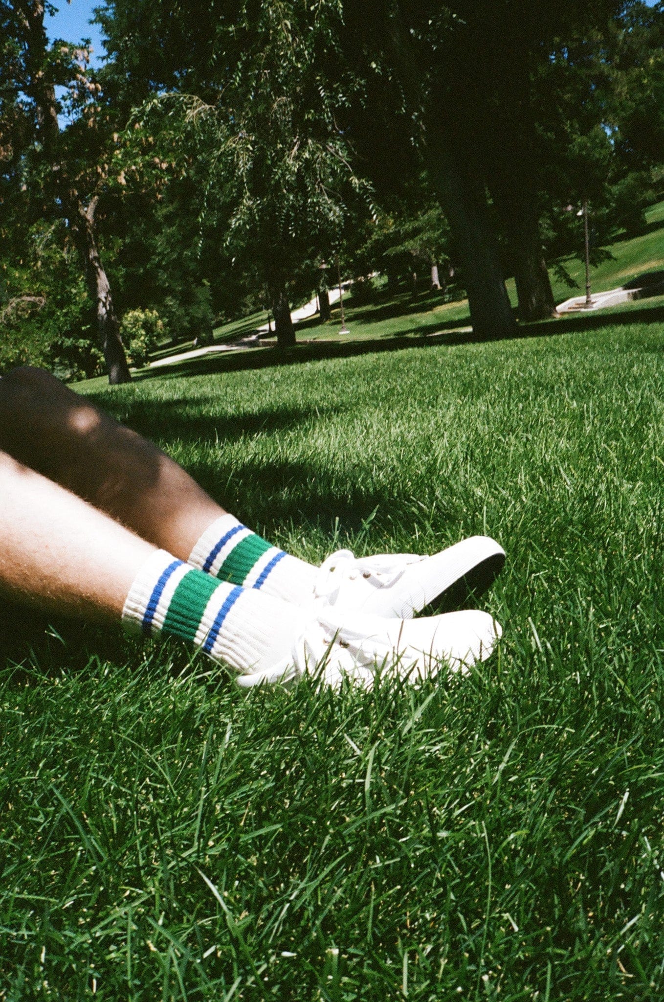 Retro Stripe Crew - Kelly Green / Royal