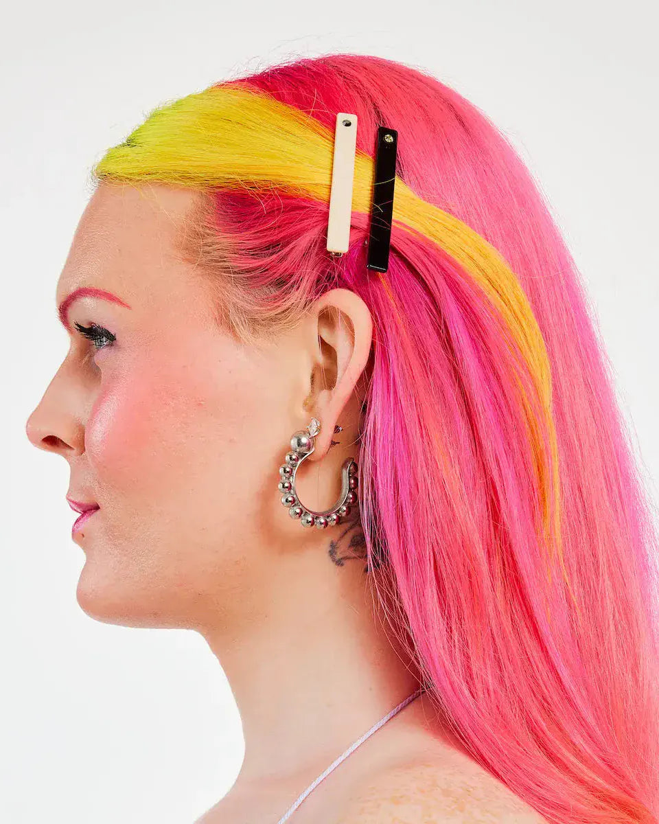 Allie Clips - Cream + Black