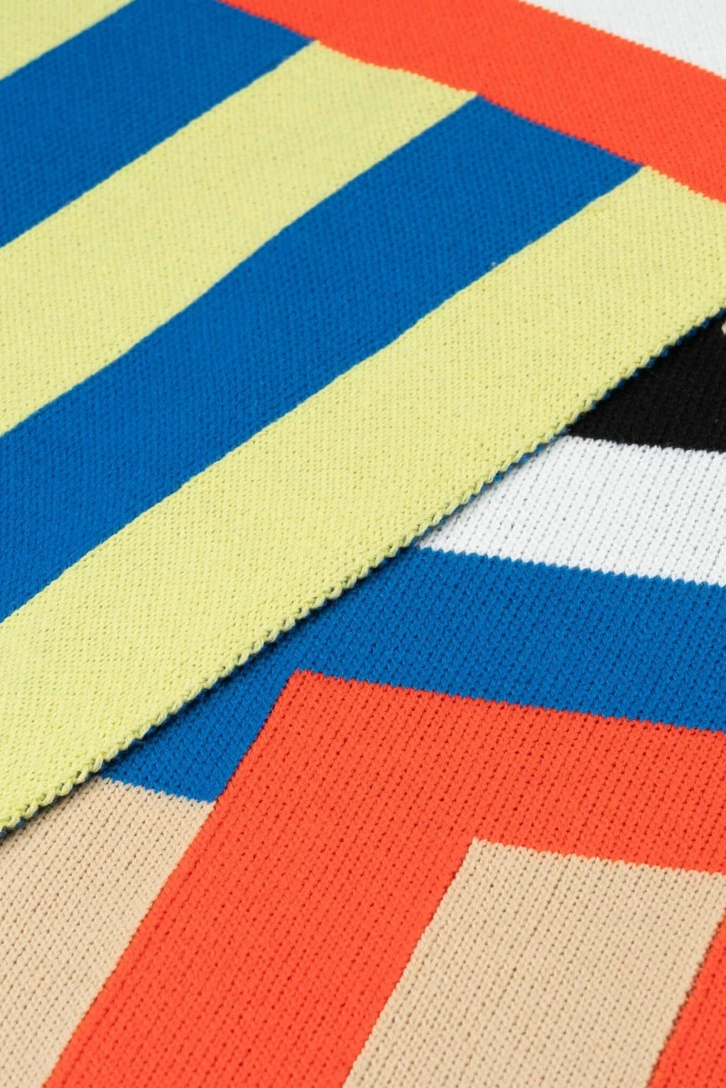 Waterfall Stripe Big Scarf- Lime Cobalt