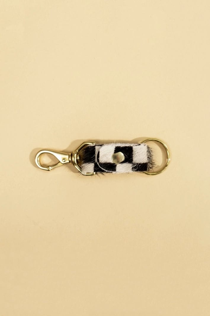Keychain - Checkered Hair On Hide