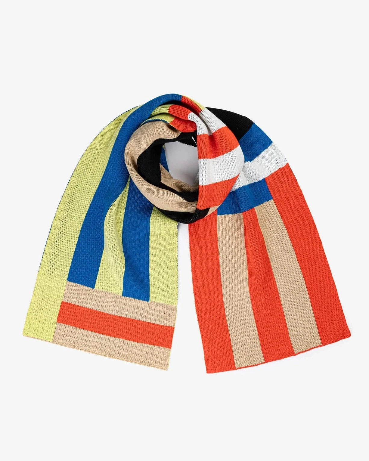 Waterfall Stripe Big Scarf- Lime Cobalt