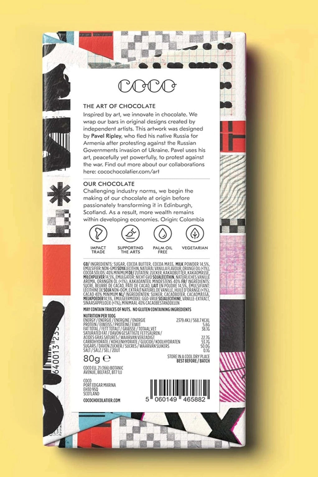 Orange Milk Chocolate Bar (80g)