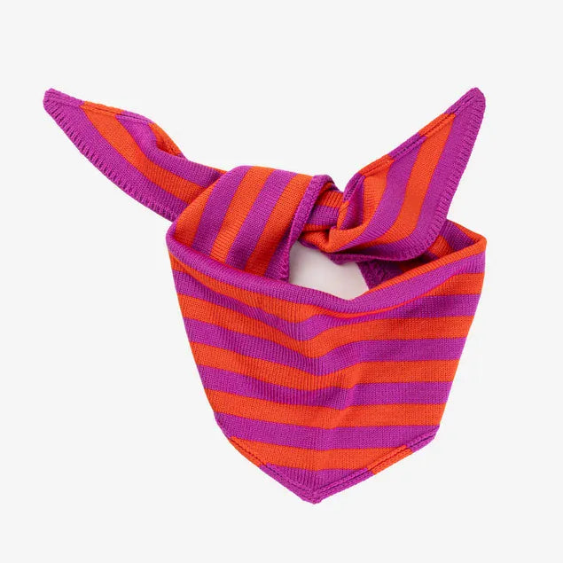 Simple Stripe Triangle Scarf - Poppy Magenta