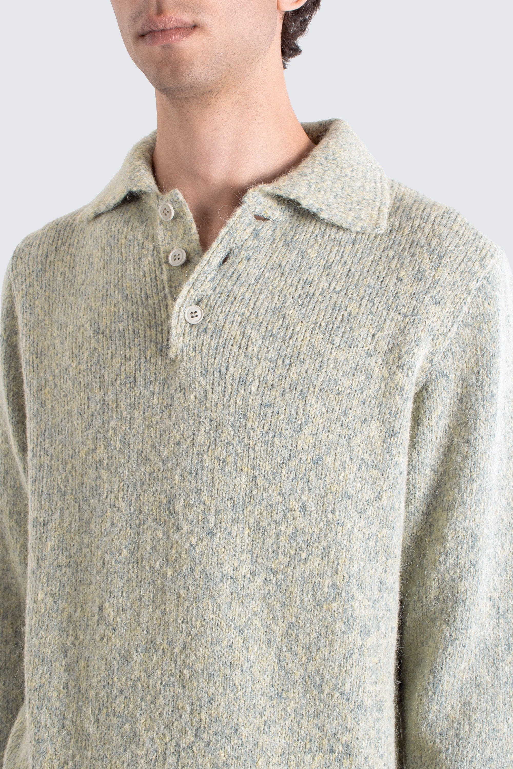 Kier Knit Polo - Stone Fleck