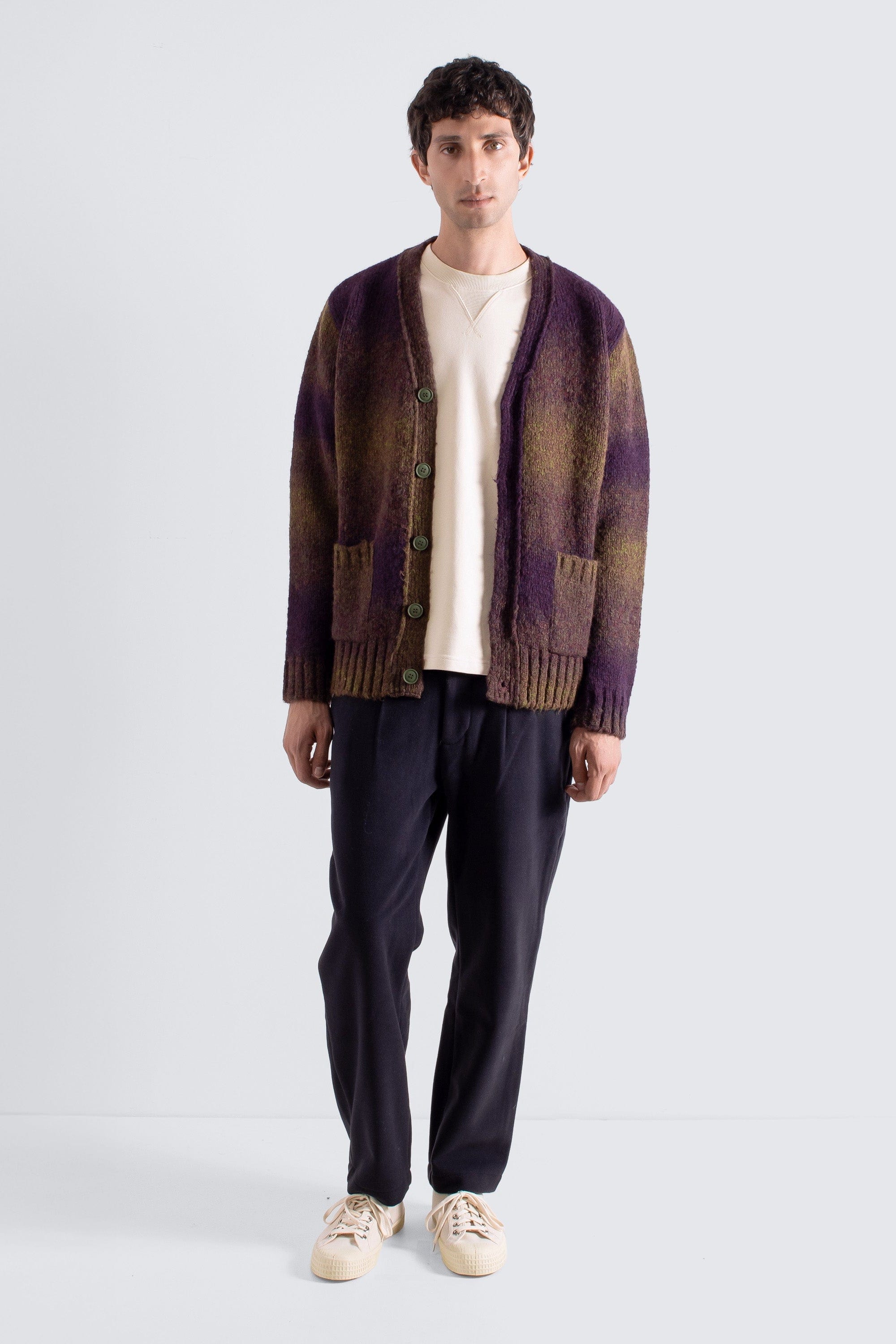 Buckley Cardigan - Purple / Green Ombre