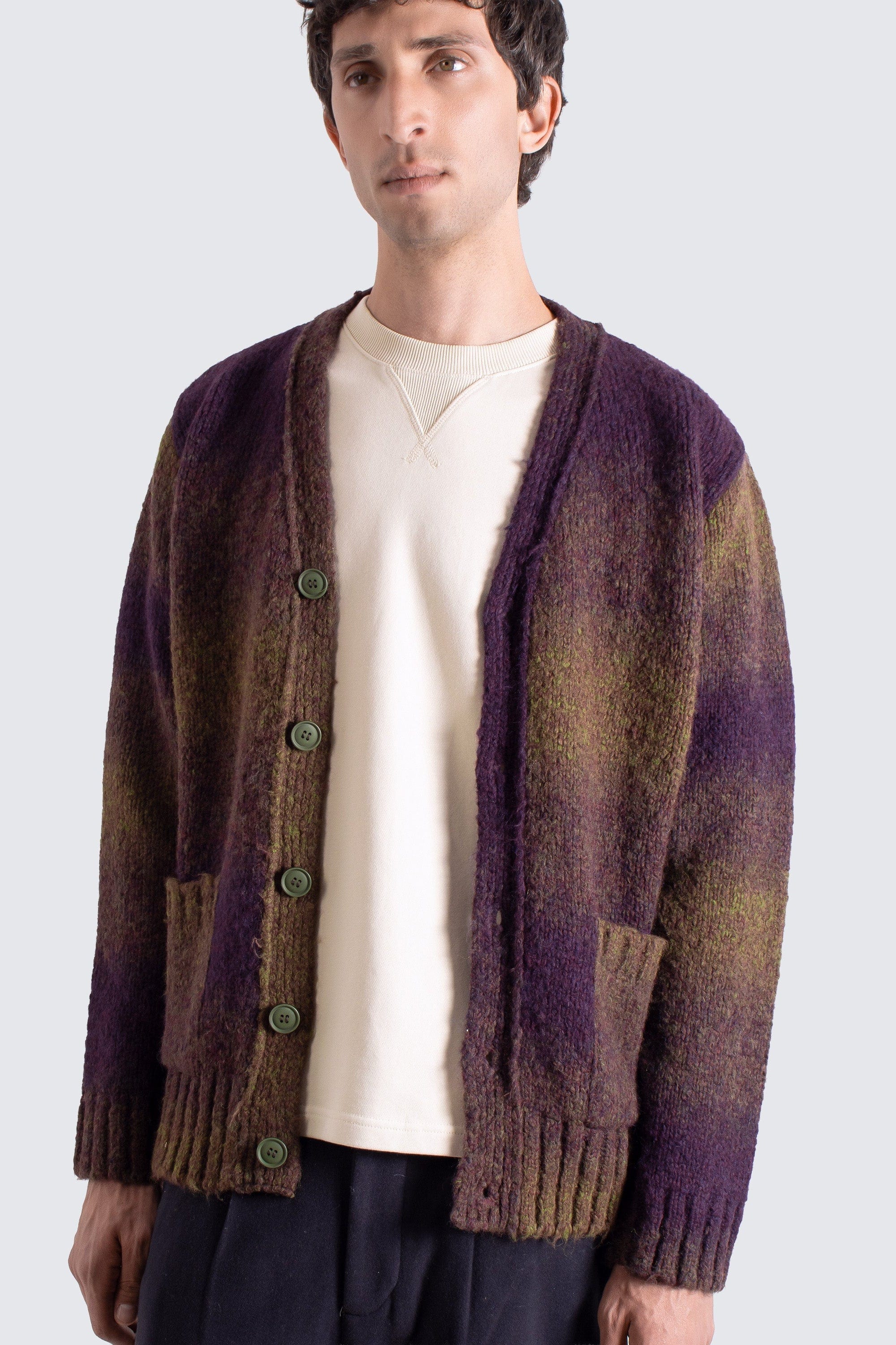 Buckley Cardigan - Purple / Green Ombre