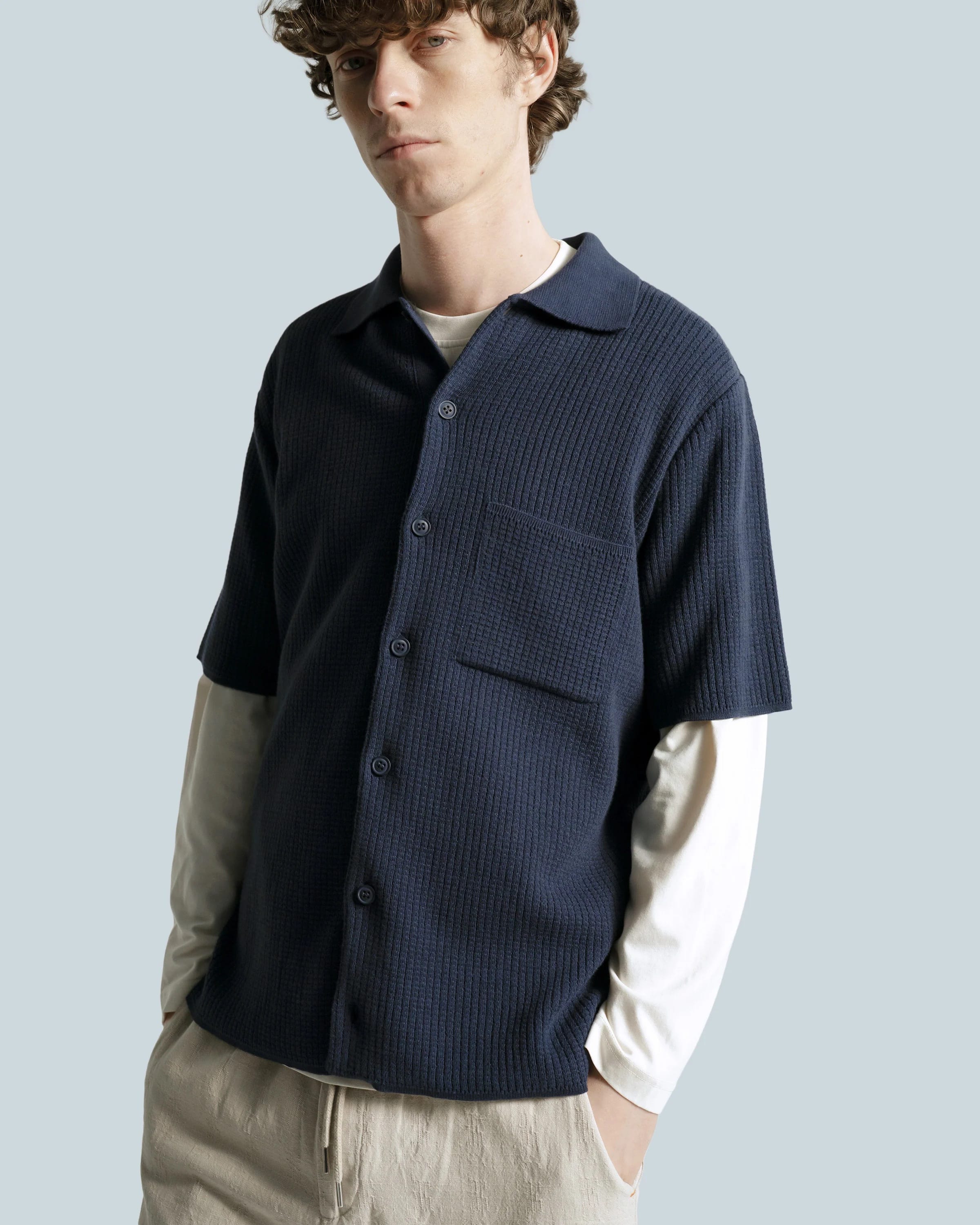 Heitor Knitted Shirt - Navy