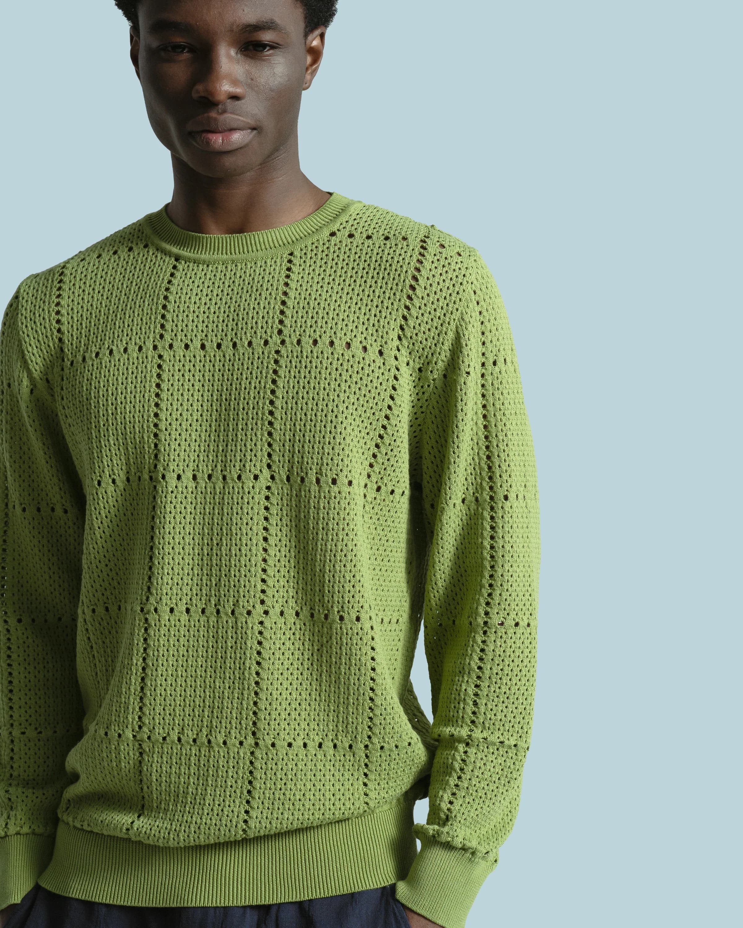 Crochet Crewneck - Green