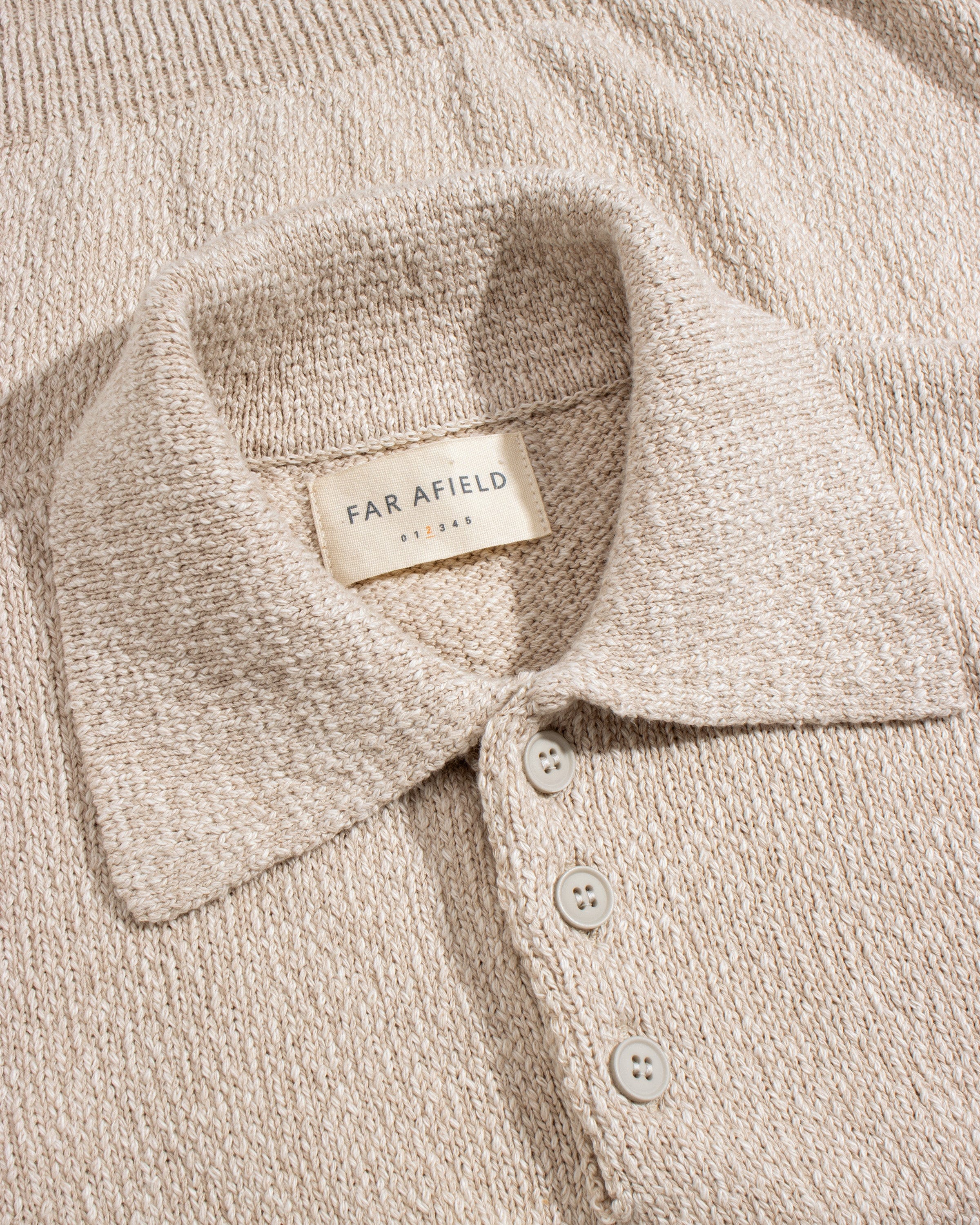 Kier Knitted Polo - Sand / White