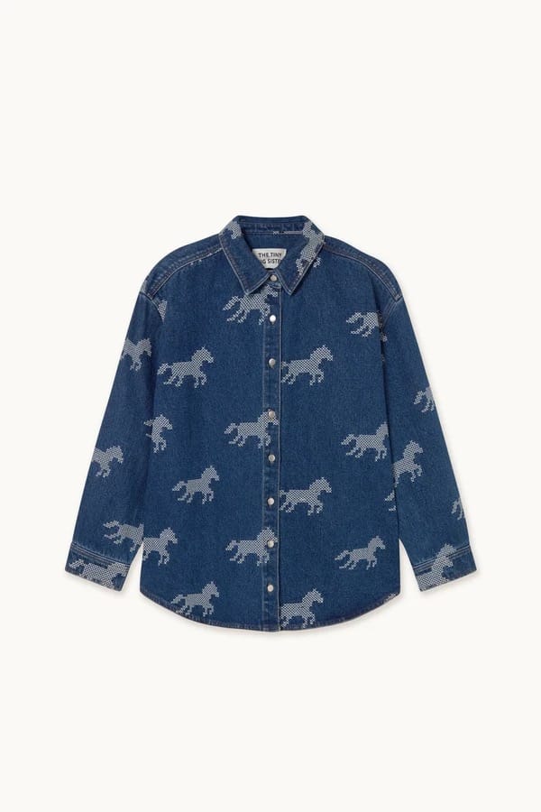 Horse Embroidery Denim Shirt