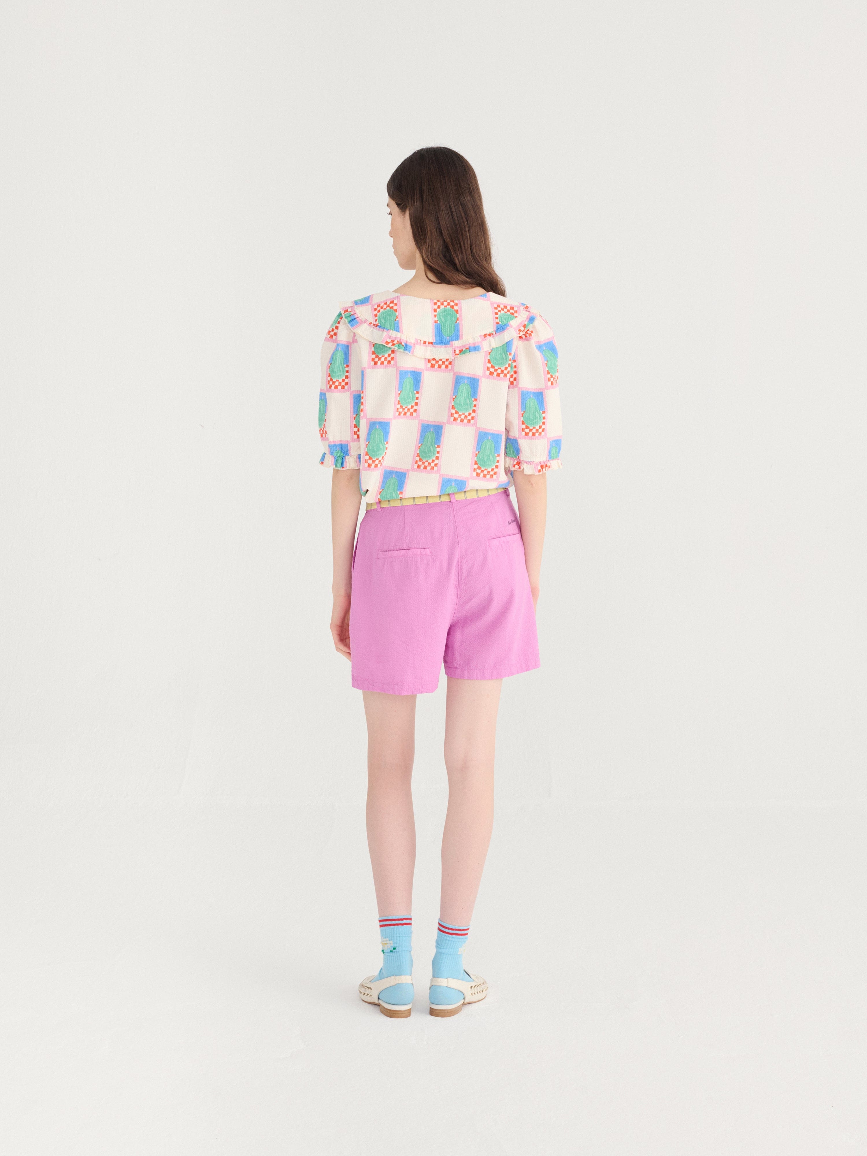 Simple Pear Pattern Collar Shirt