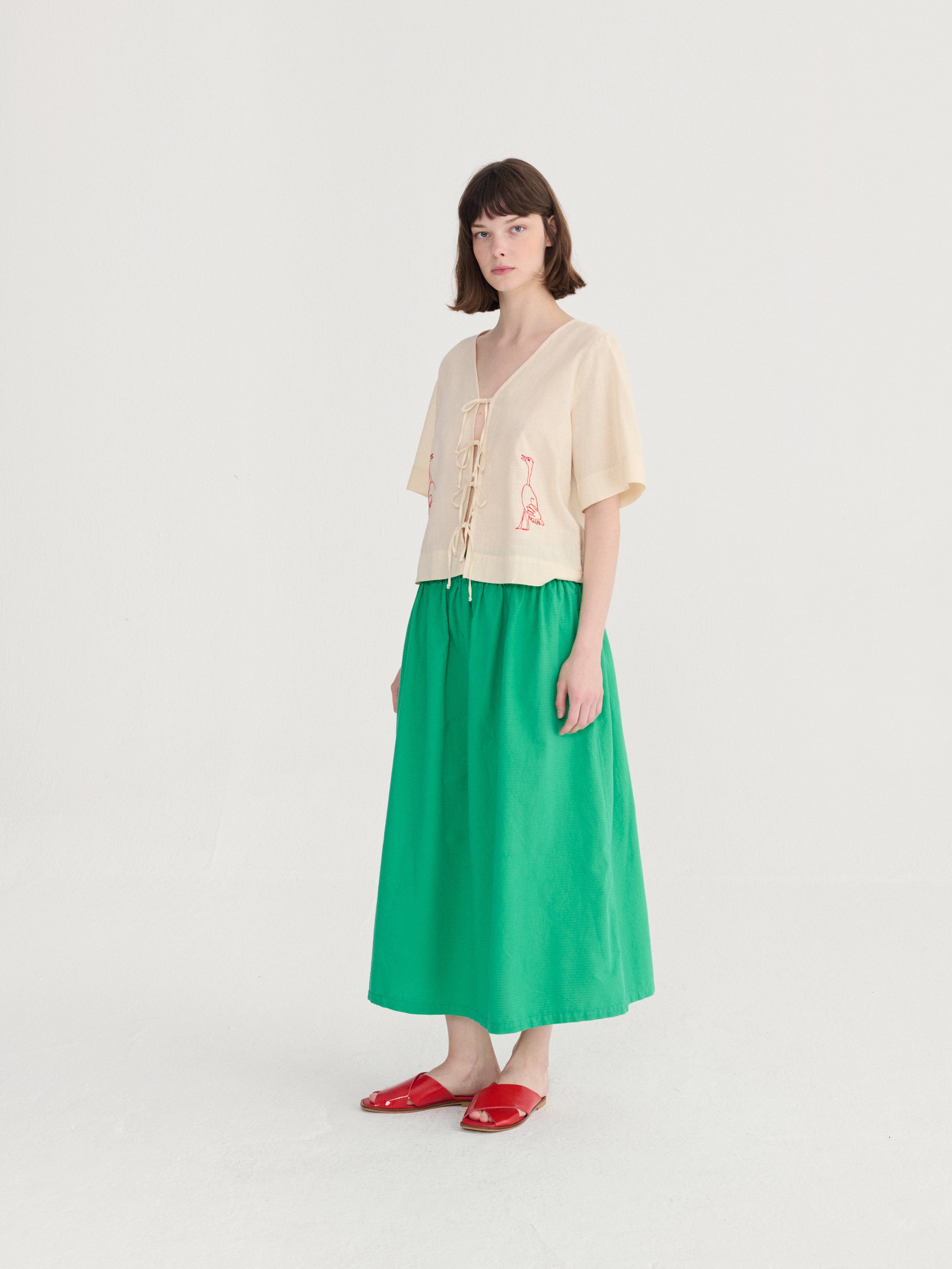 Recycled Cotton Evasé Skirt