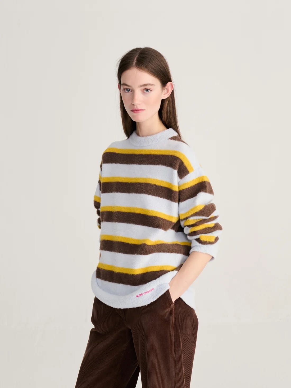 Striped Hairy Yarn Jumper