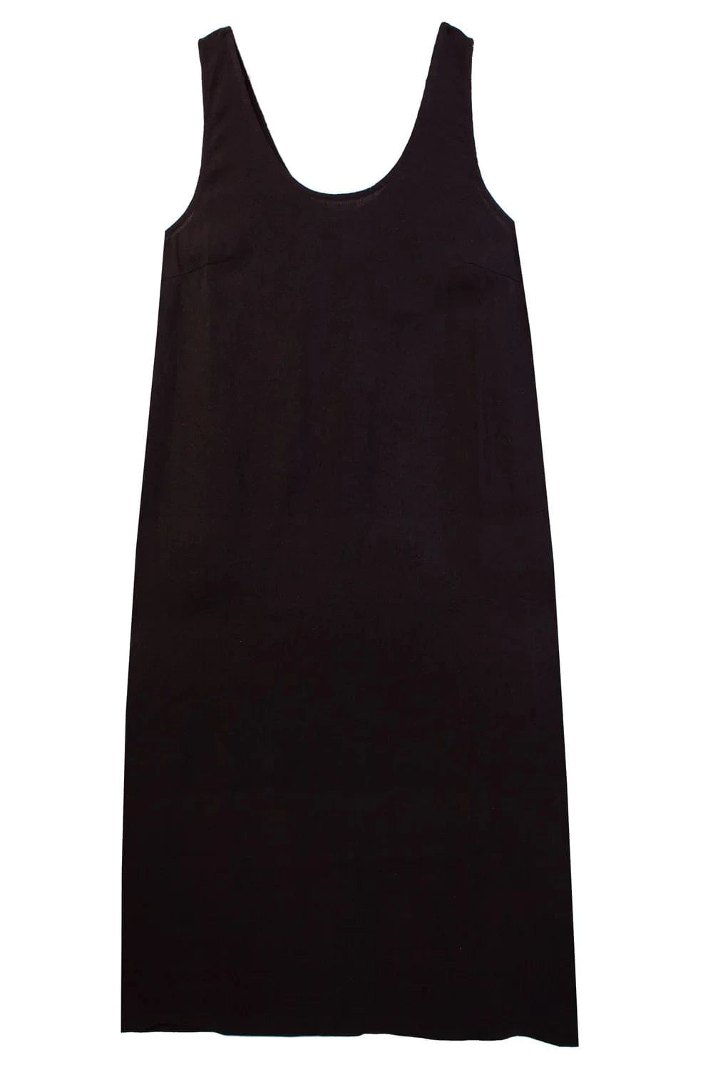 Basic Linen Shift Dress - Black
