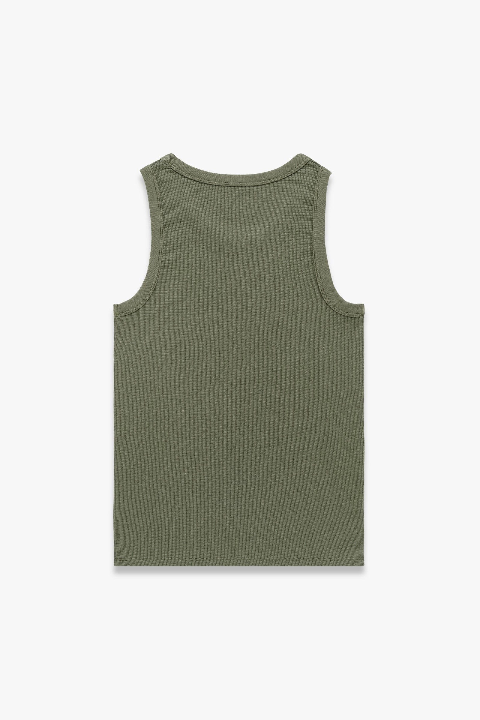 Box Knit Tank - Olive