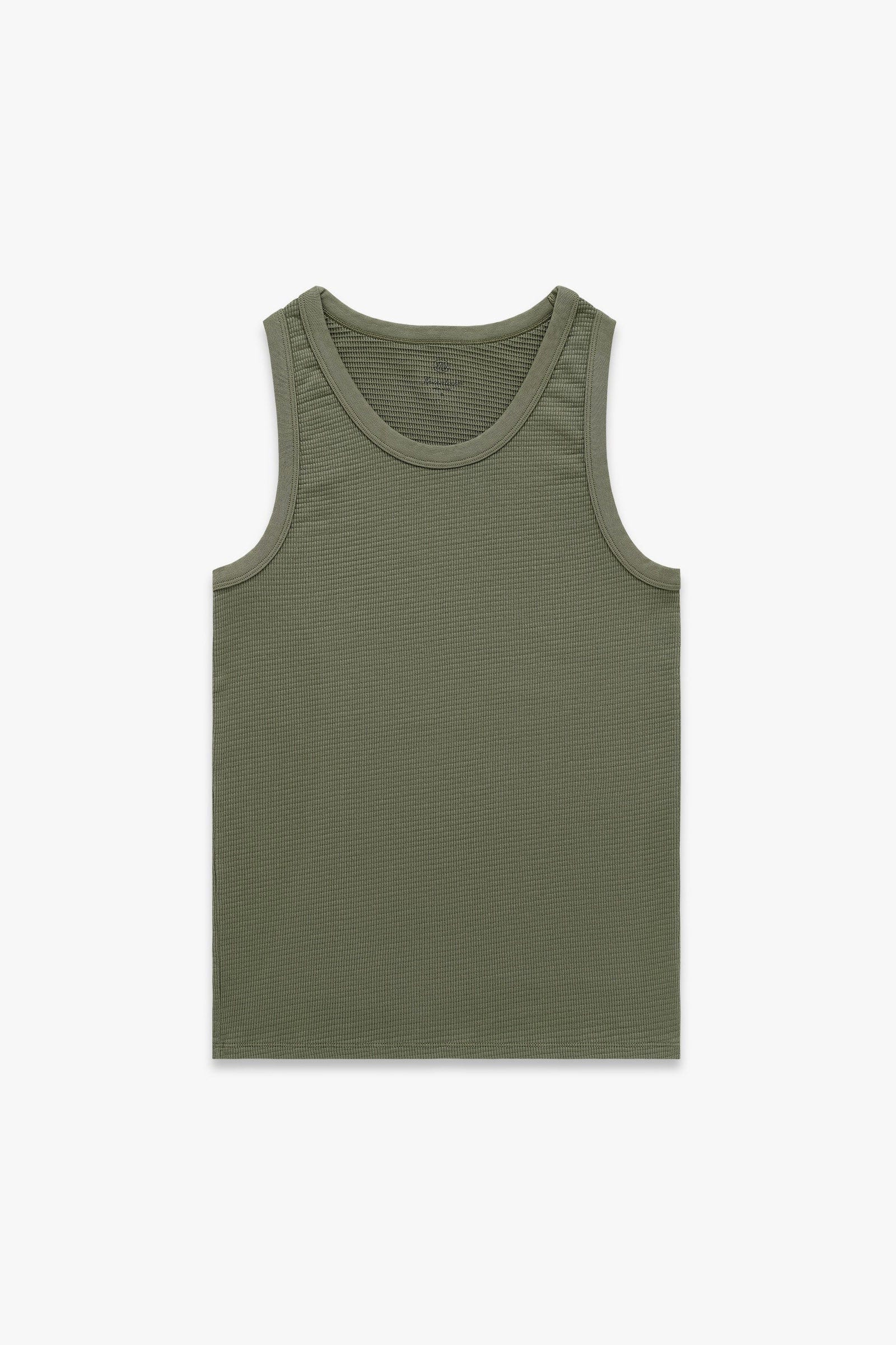 Box Knit Tank - Olive