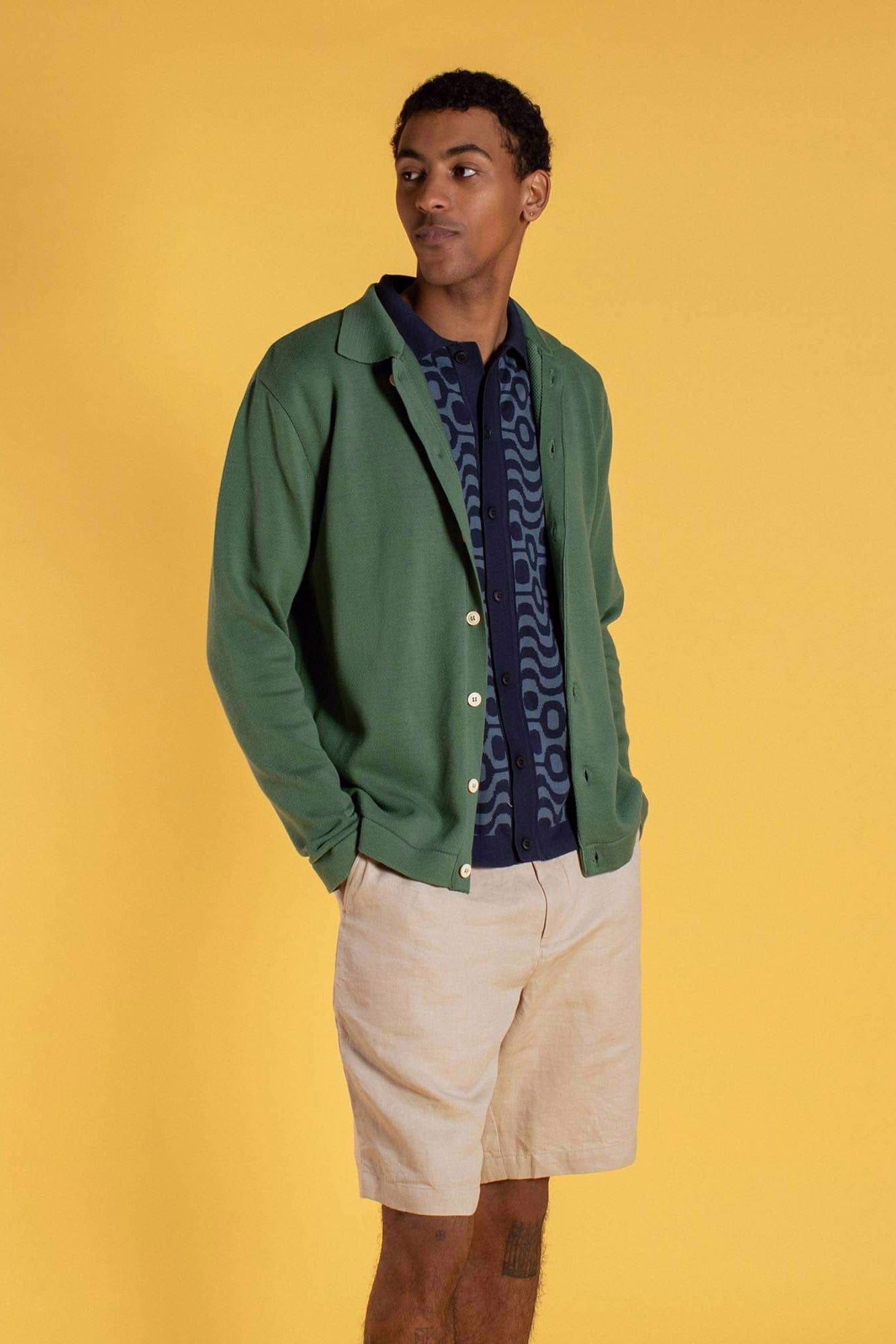 Brewer Cardigan - Tropical Green