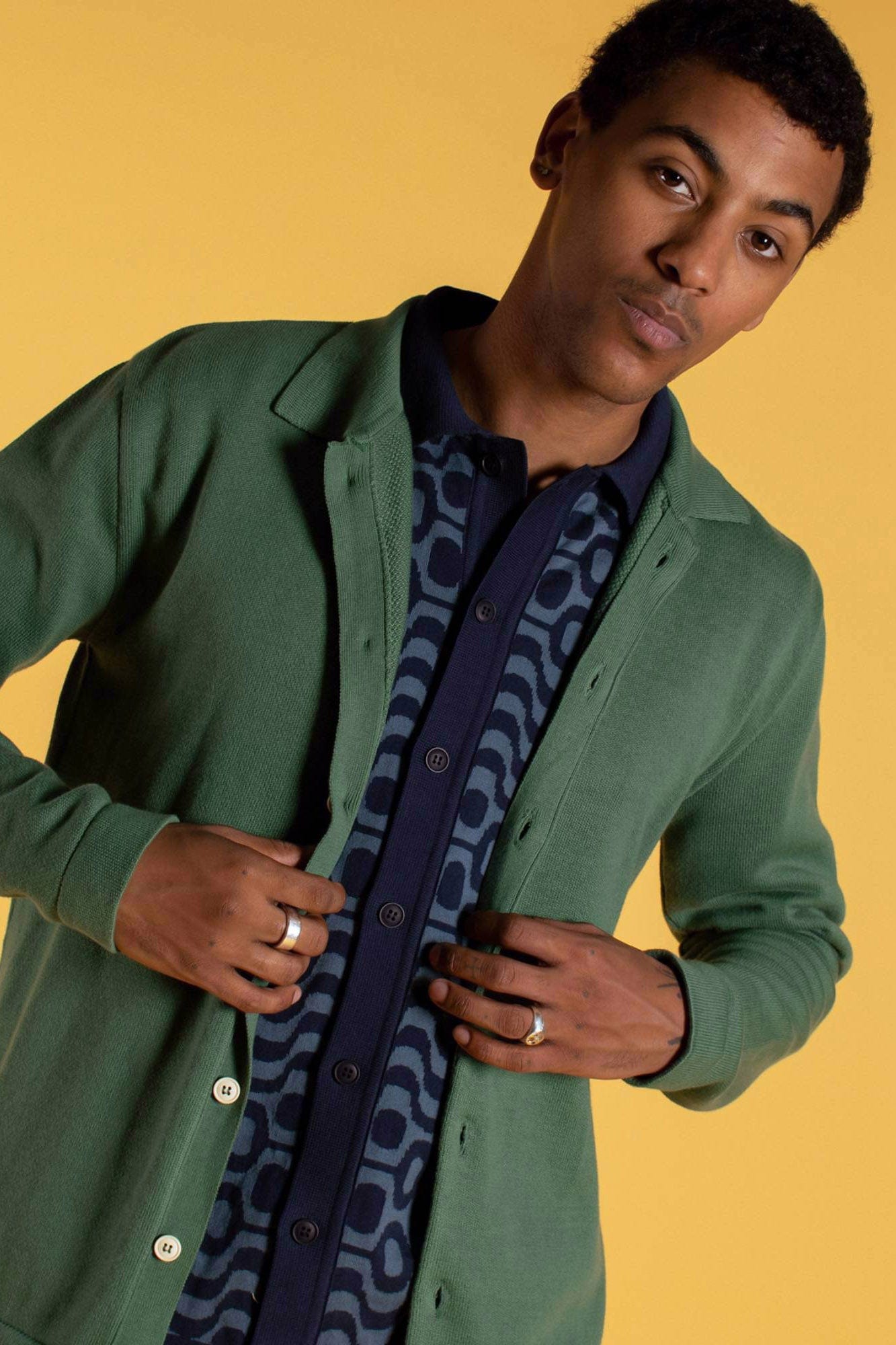 Brewer Cardigan - Tropical Green