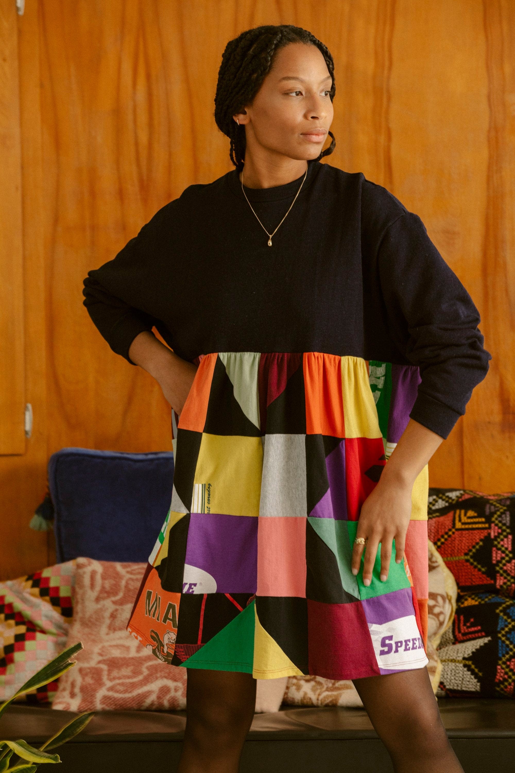 Lorilyn Dress - Navy Multi OOAK