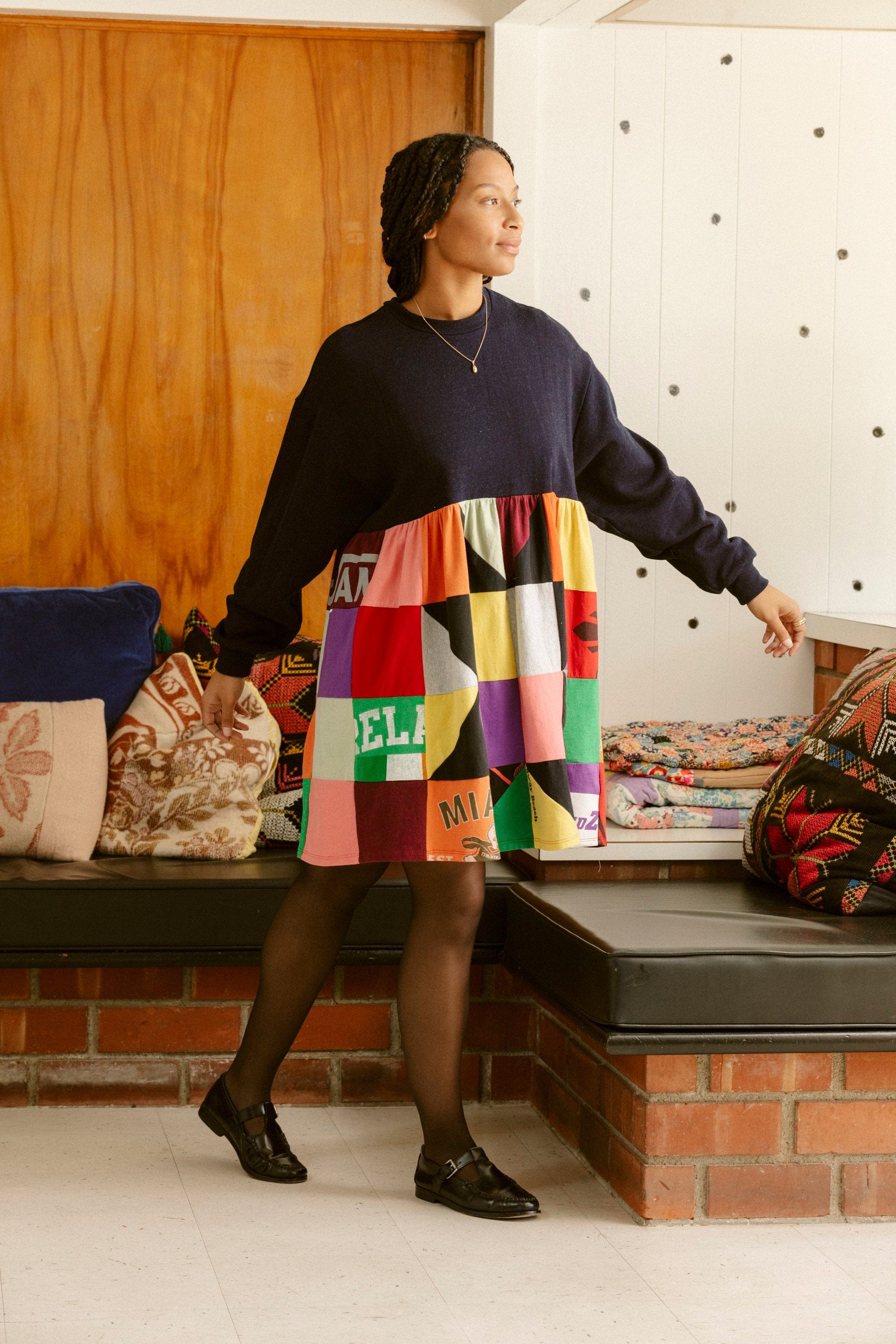 Lorilyn Dress - Navy Multi OOAK