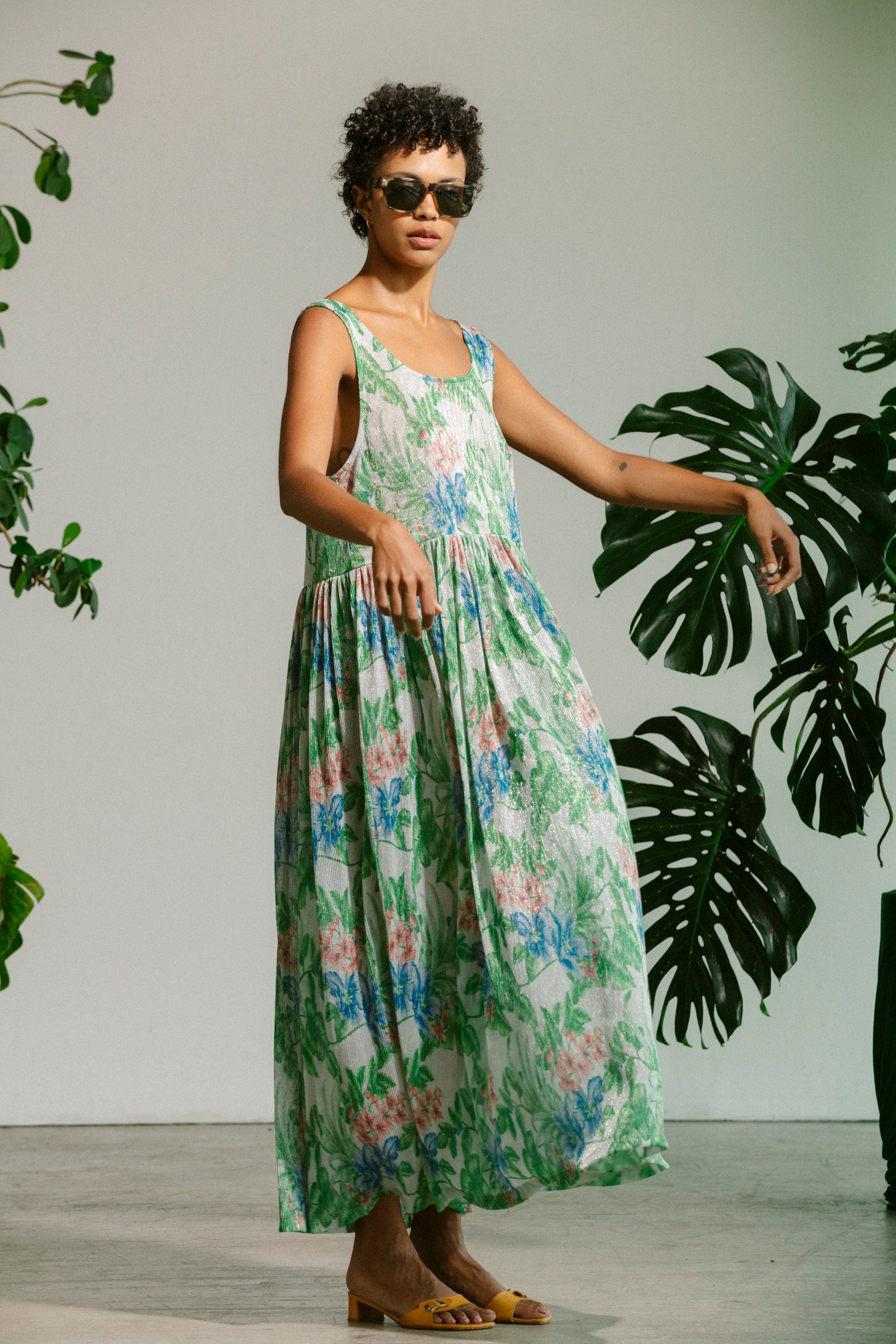 Basketball Dress - Metallic Floral