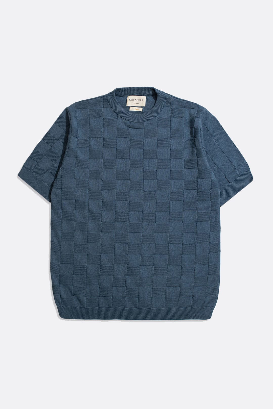 Caetano Check Knitted Top - Blue