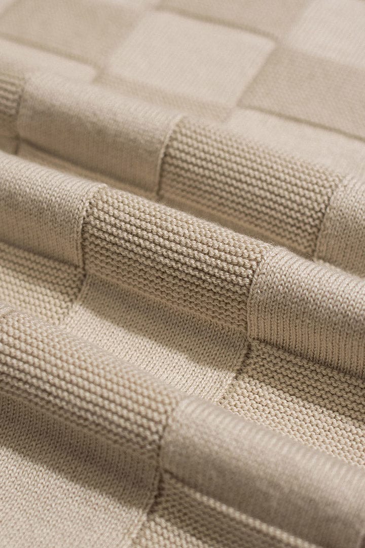 Caetano Check Knitted Top - Peyote Sand