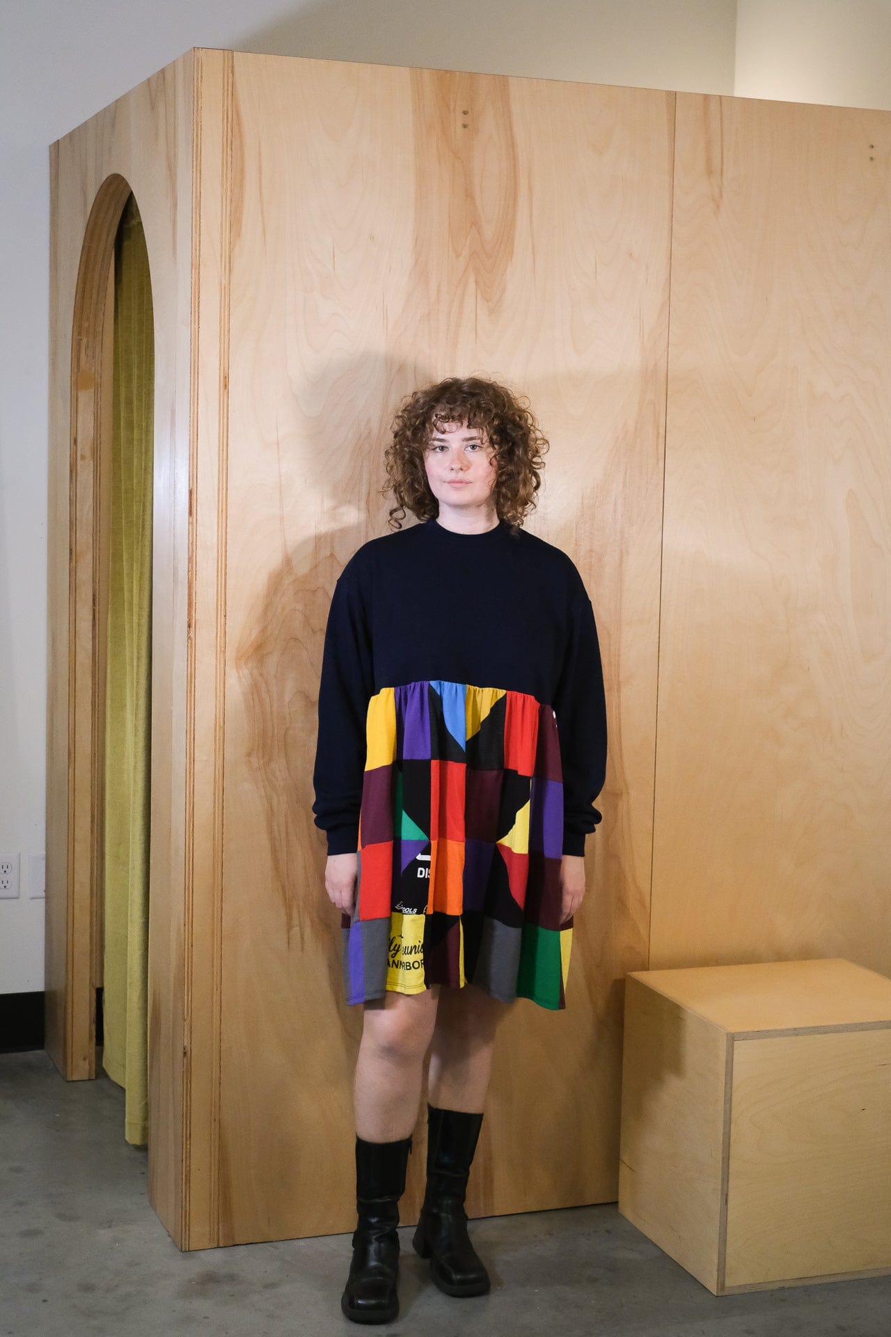 Lorilyn Dress - Navy Multi OOAK