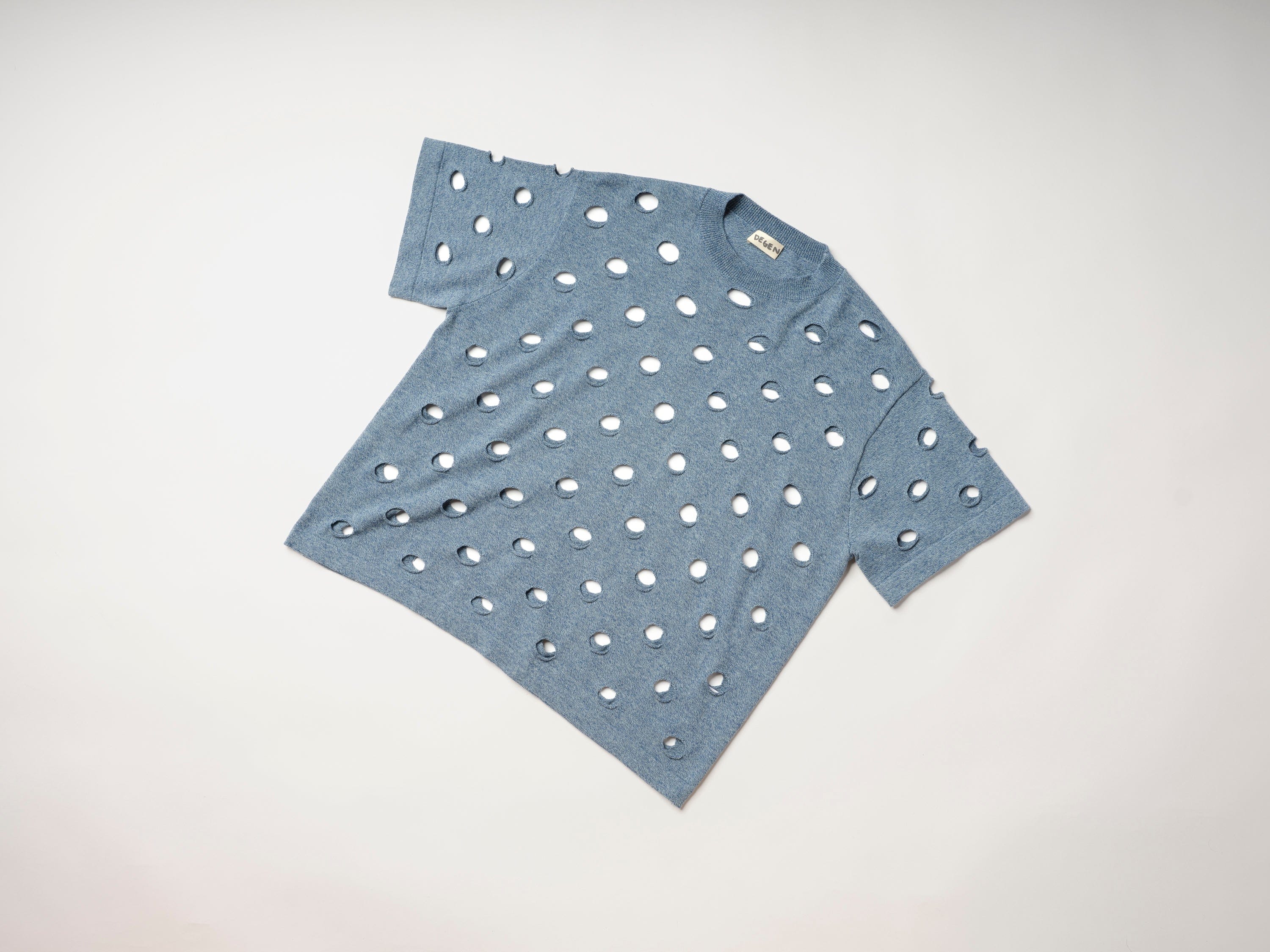 Cotton Bind Off Tee - Washed Denim