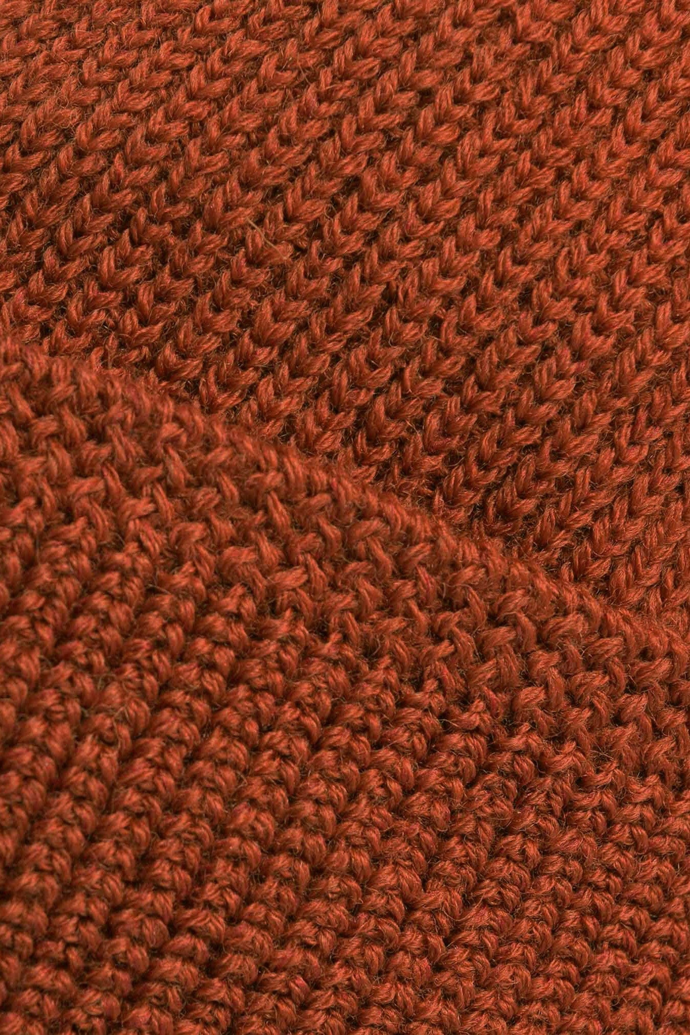 Wool Knit Watch Cap - Burnt Orange