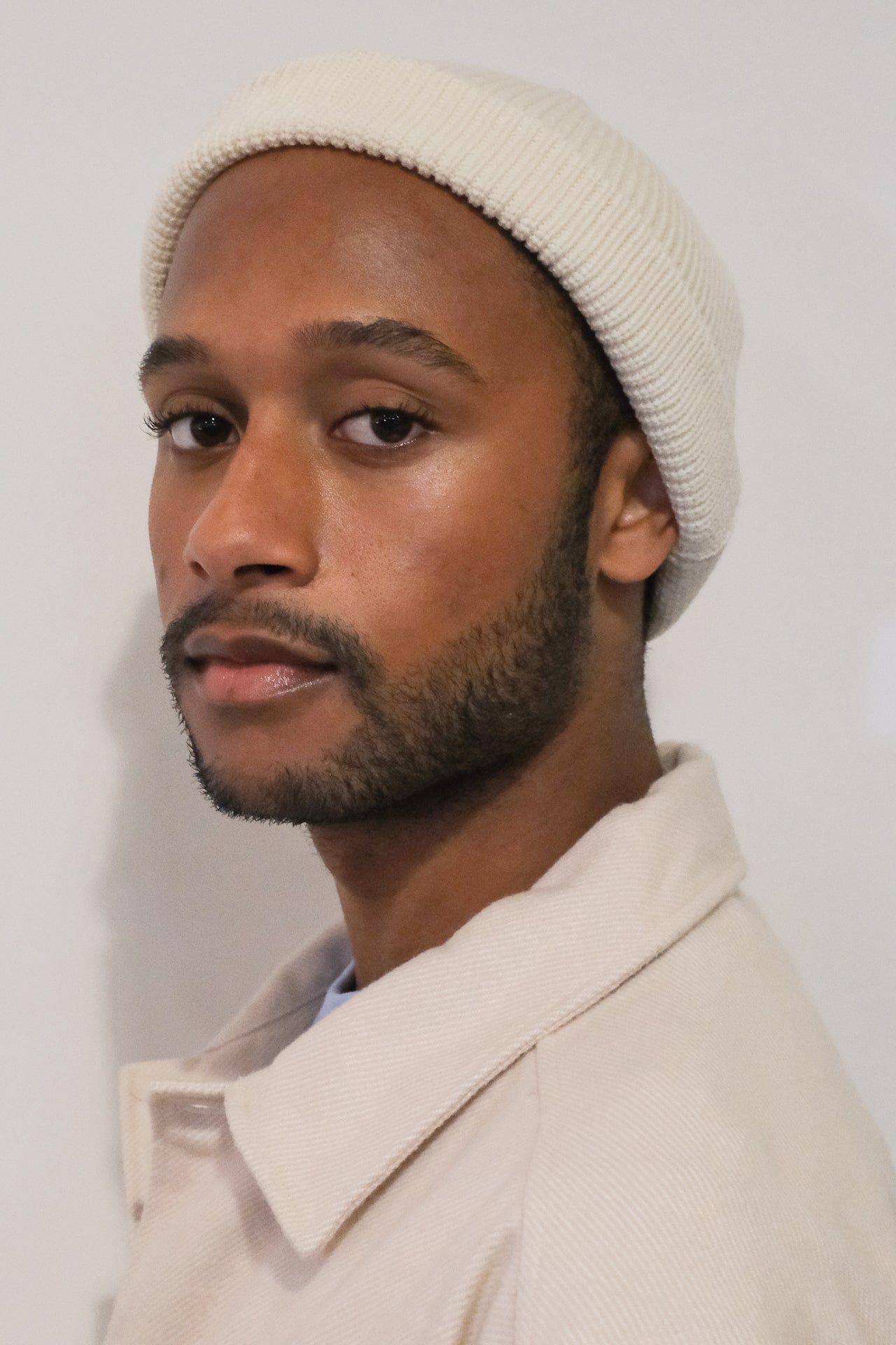 Wool Knit Watch Cap - Natural
